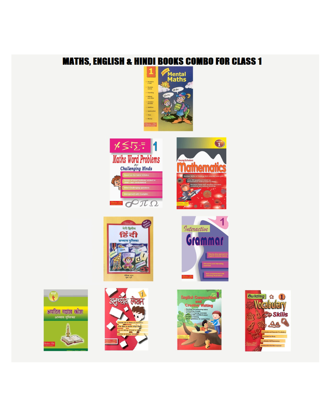 Scholars Hub Maths, English & Hindi Workbook combo for Class 1 (Set of 9 Books) - English & Hindi-image-23