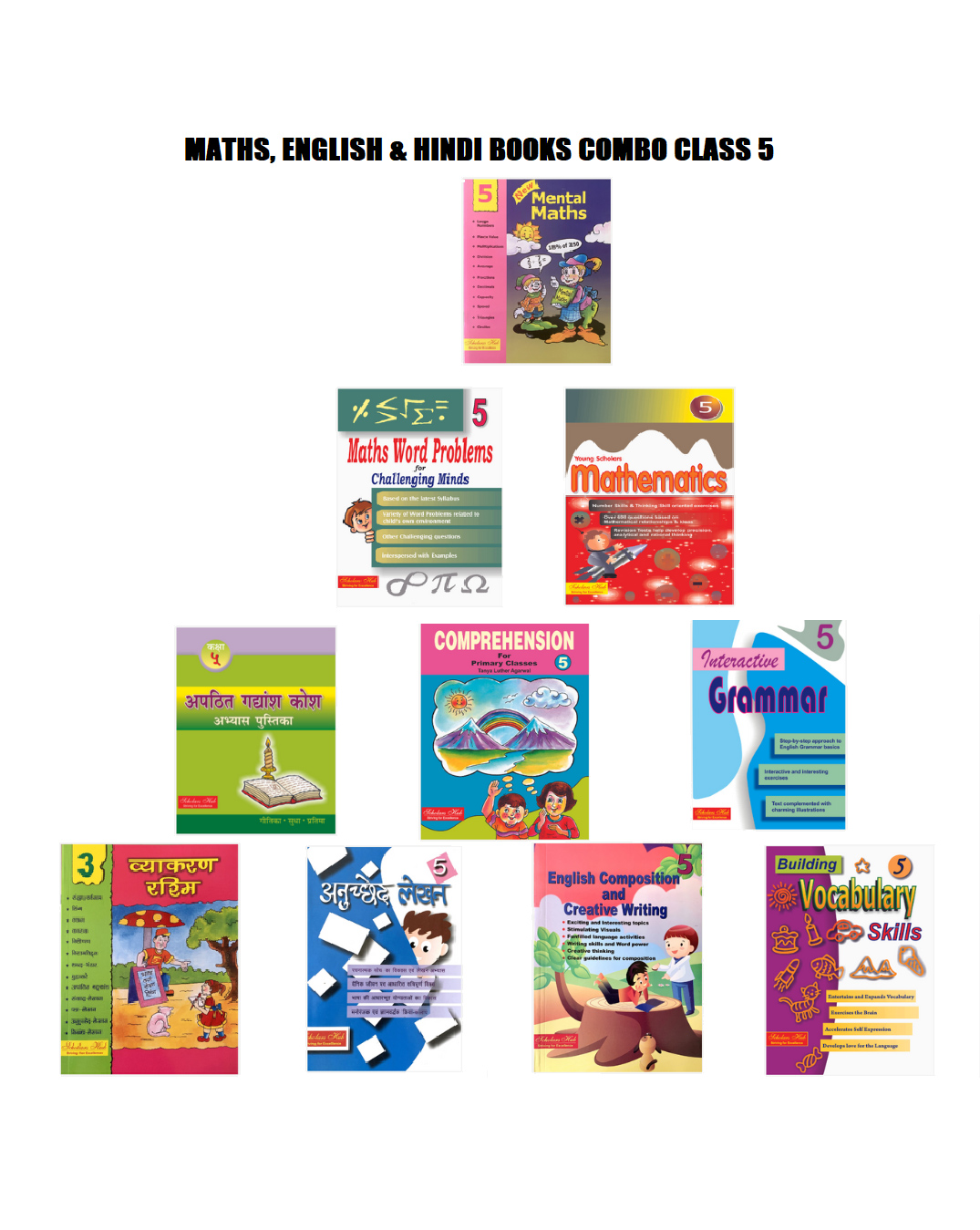 Scholars Hub Maths, English & Hindi Workbook combo for Class 5 (Set of 10 Books)-image-19