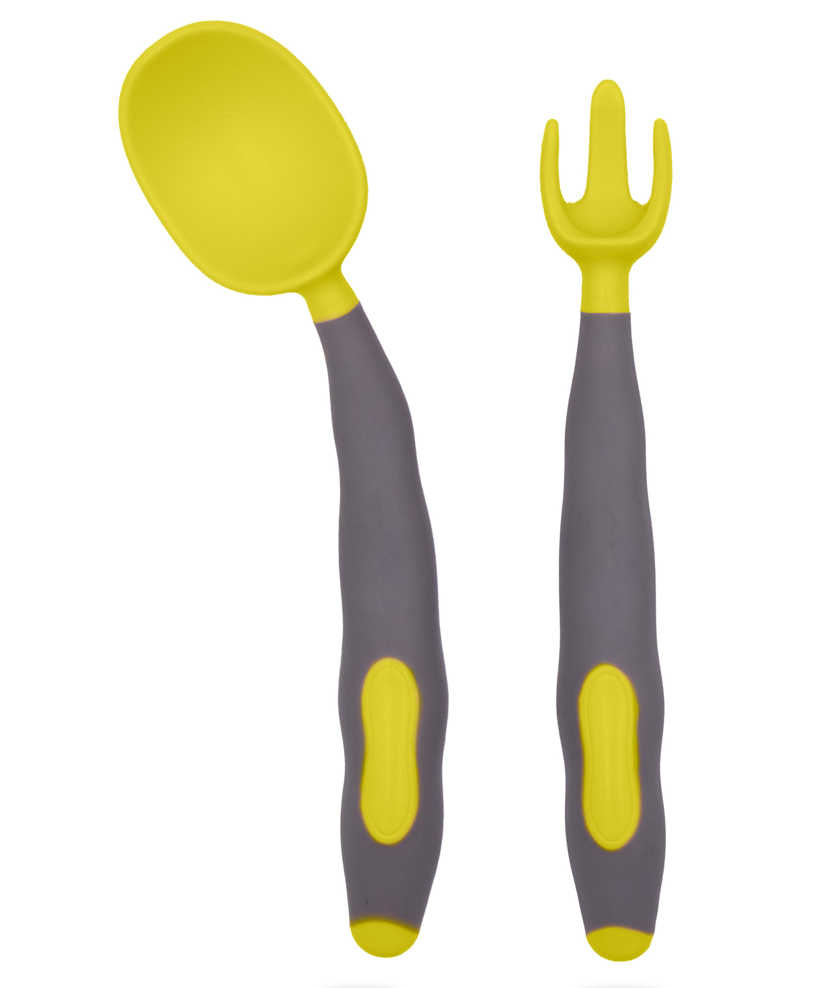 Bembika Training Spoon Twist Spoon Baby Silicone Training Spoon For Baby - Yellow Grey.-image-5