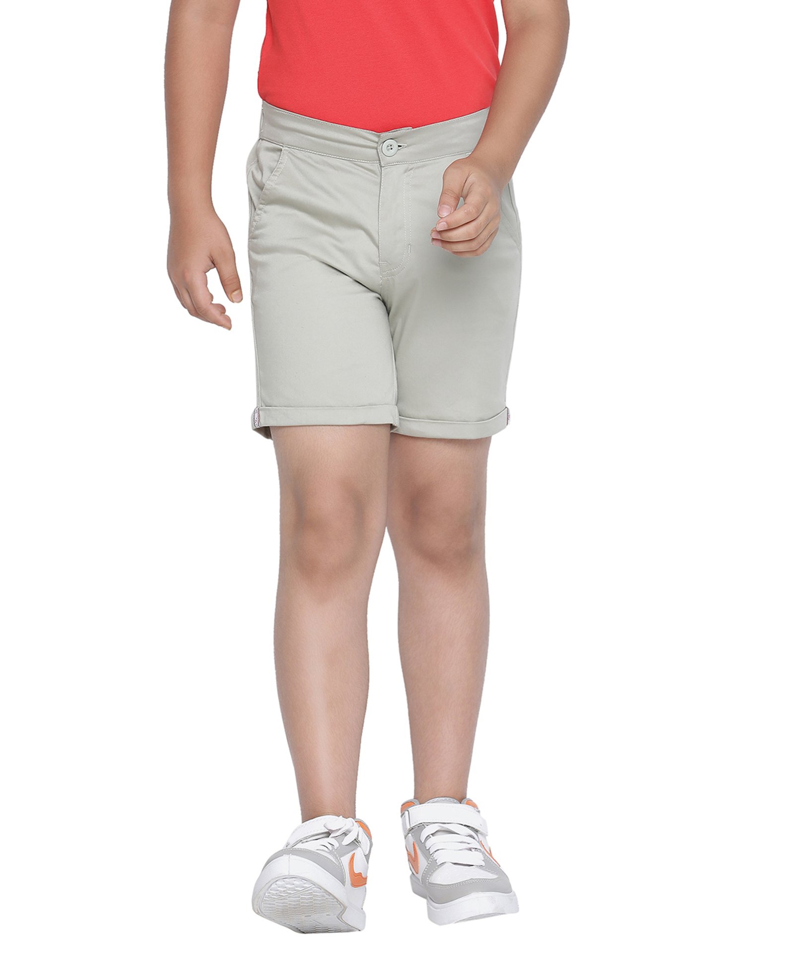 SpyBy Above Knee Length Solid Colour Short - Light Green-picture-8