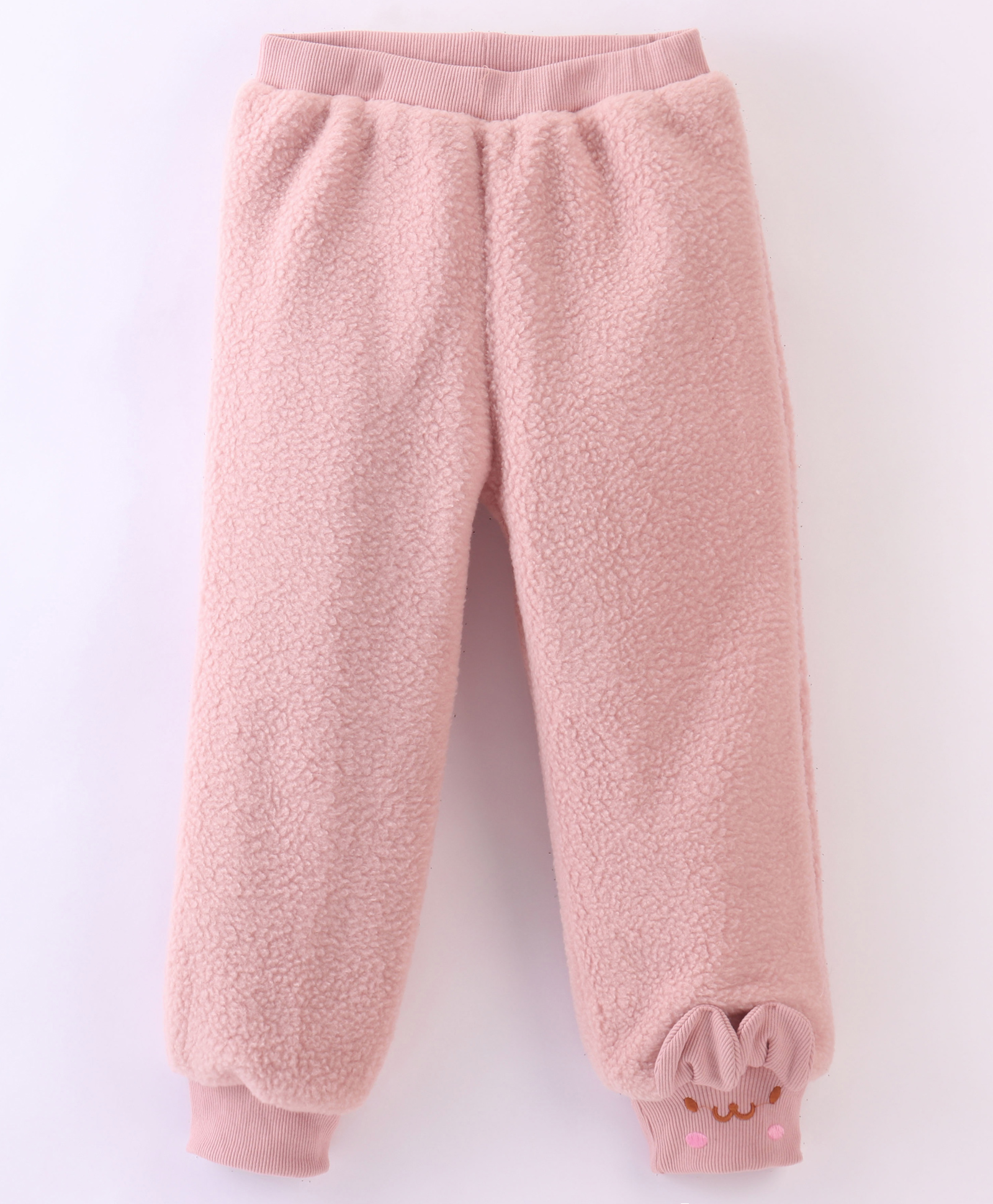 Kookie Kids Full Length Lounge Pants Solid Colour Rabbit Design - Pink-image-37