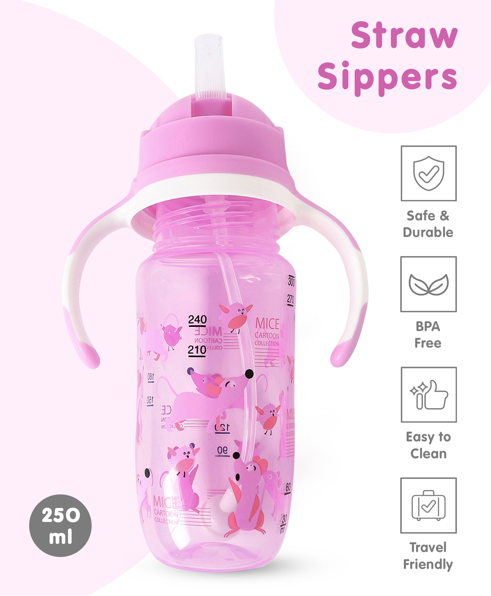 Sipper Cup With Pop Up Straw Purple - 300 ml-image-19
