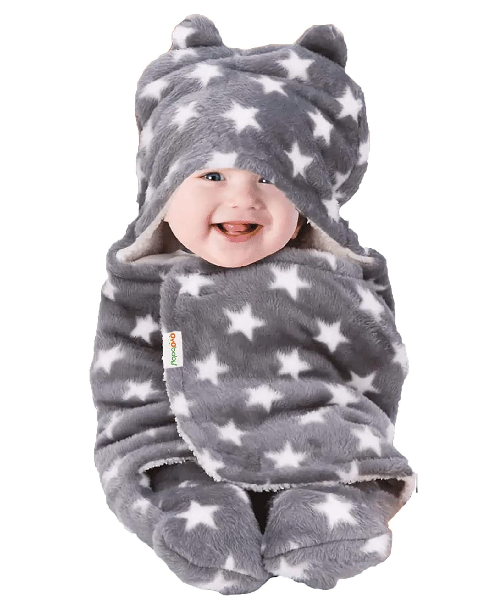 OyO Baby 3-in-1 Fleece Hooded Baby Blanket Wrapper - Grey-picture-16
