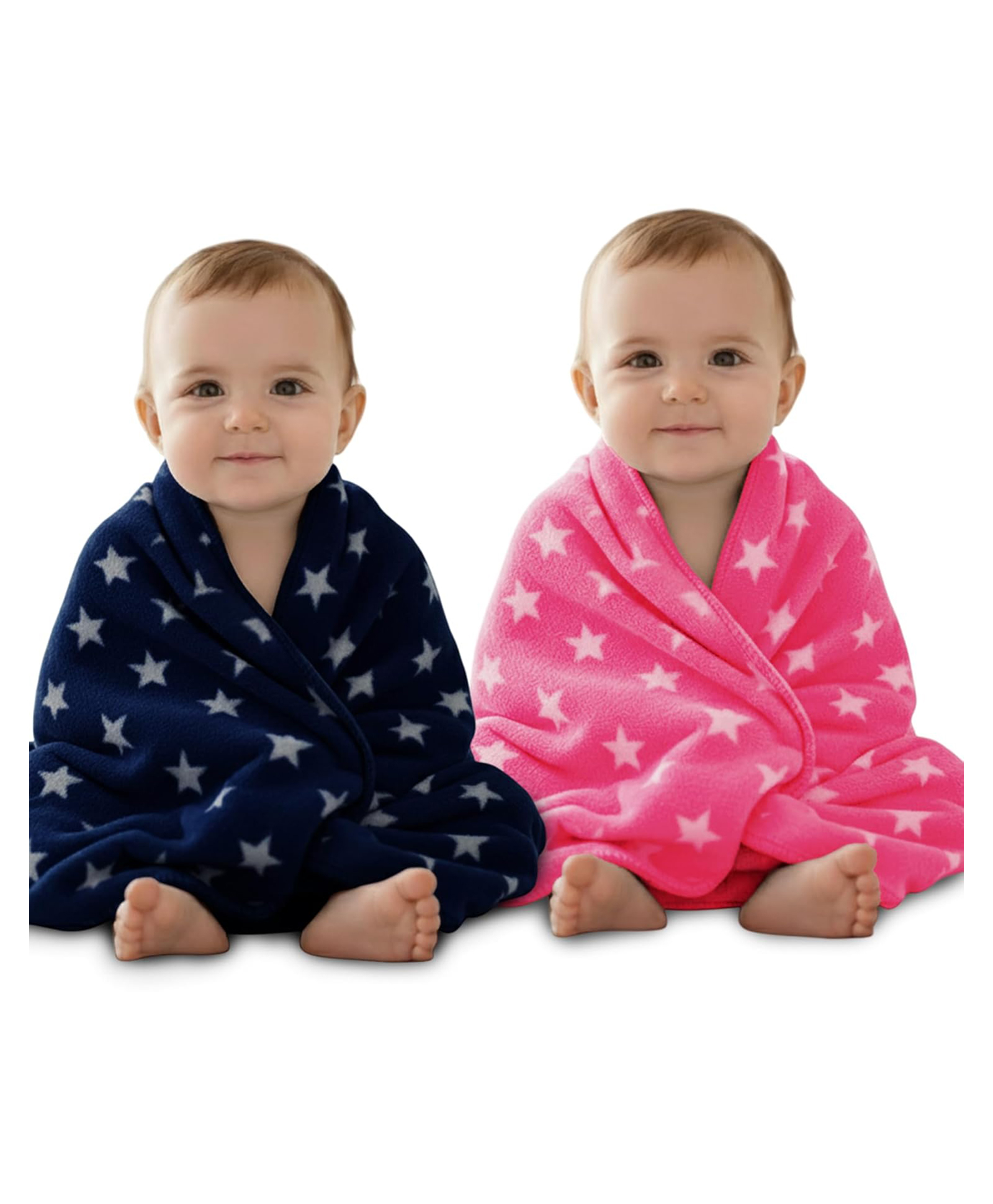 OYO BABY Fleece Baby Blanket All Season Great Gift Bath Towel Multipurpose Comforter Pack of 2 - Blue & Pink-image-43
