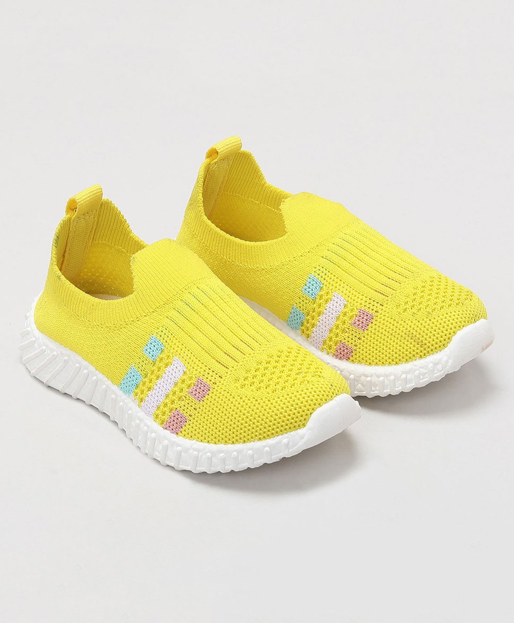 Priaansha Kids Striped Design Detailed Slip On Unisex Shoes - Yellow-picture-15