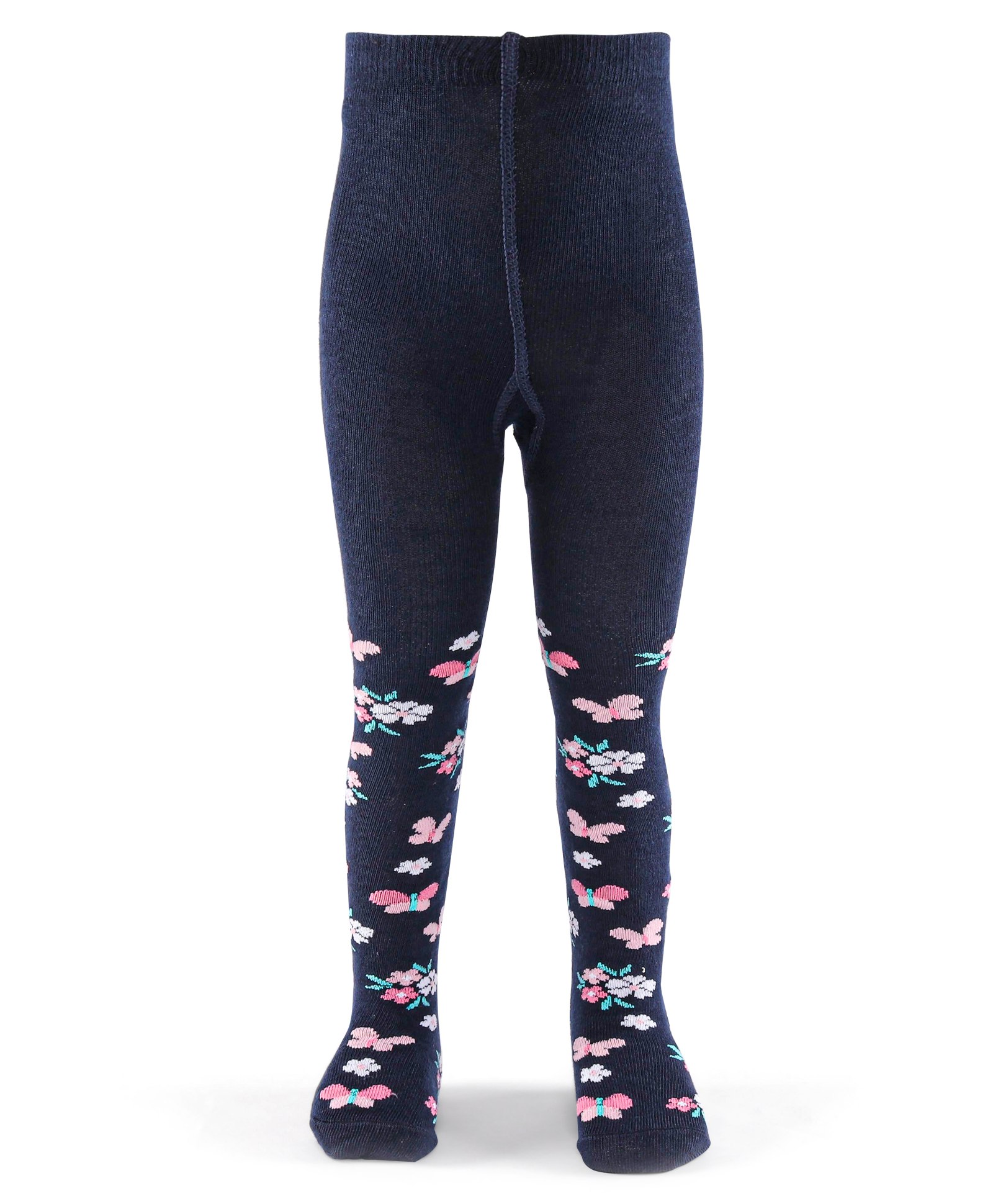 cute walk by babyhug Cutewalk by Babyhug Non Terry Footed Anti Bacterial Butterfly Design Tights  - Navy Blue-picture-20