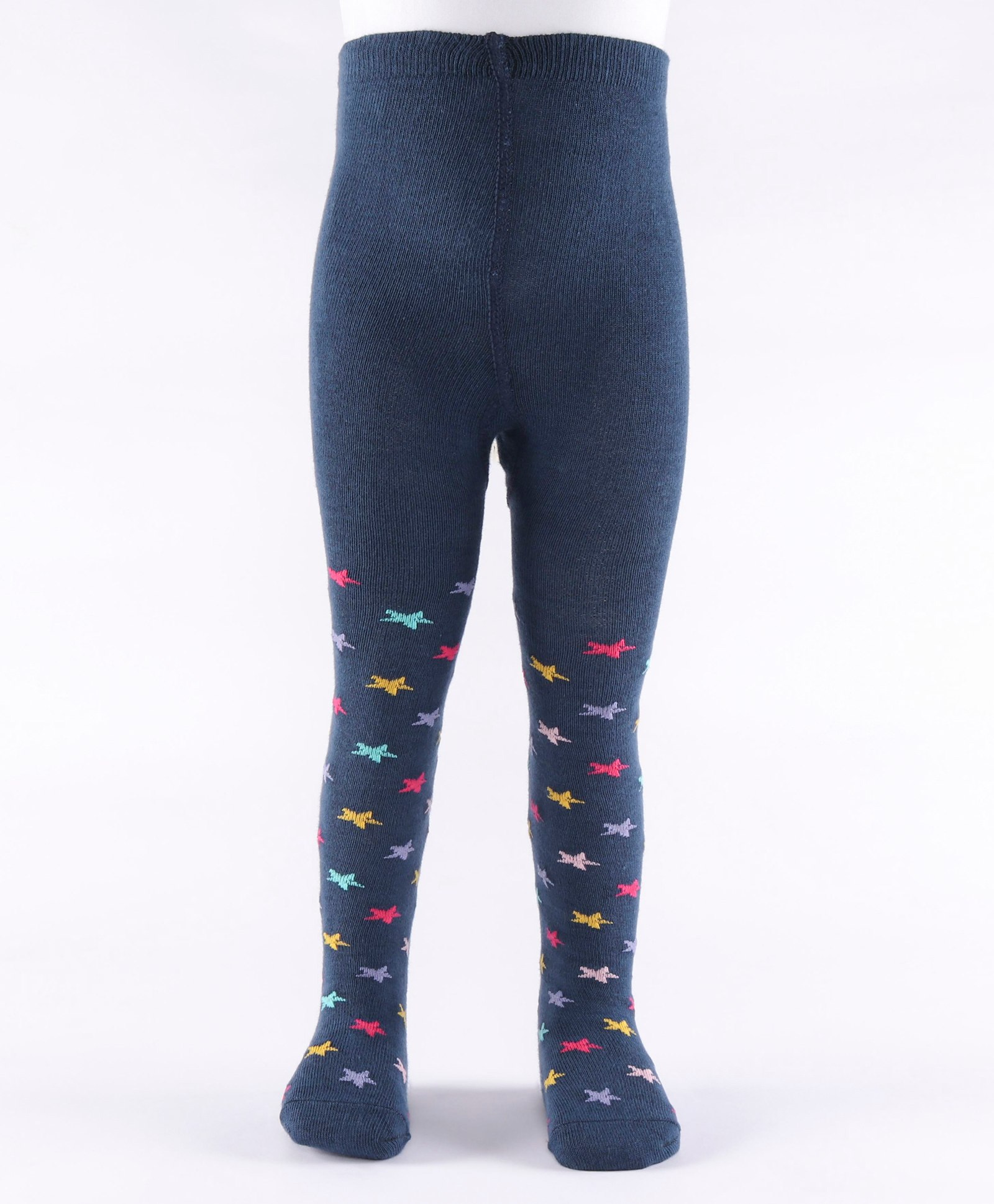 Cute Walk by Babyhug Non Terry Footed Anti Bacterial Star Design Tights  - Navy Blue-picture-28