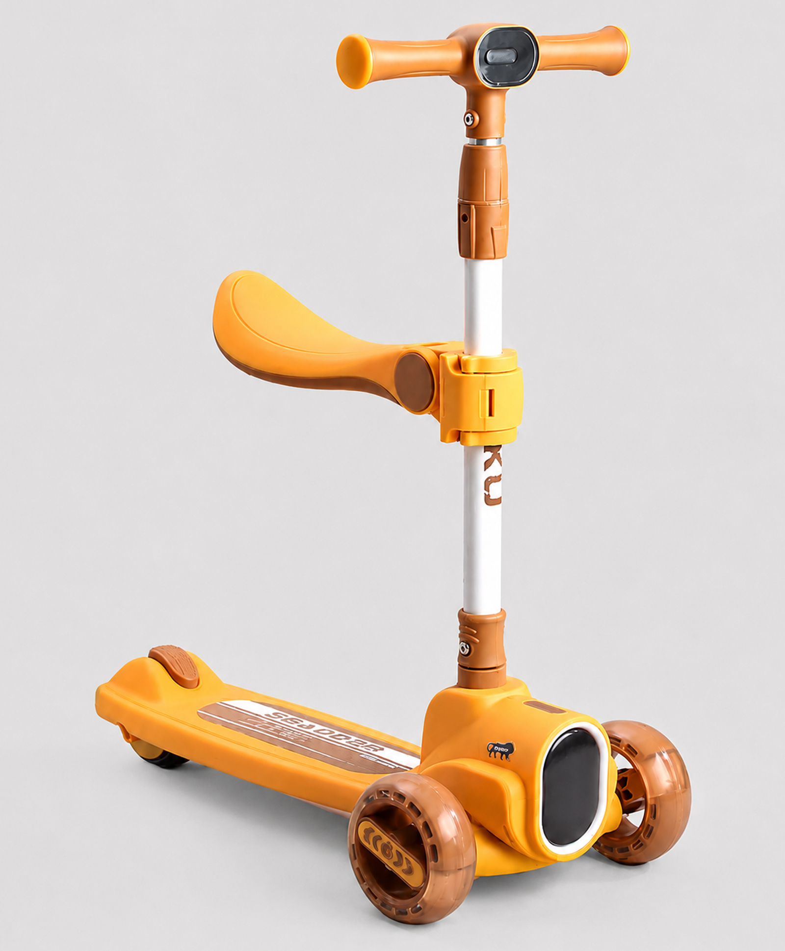 Smart Kick 2 in 1 Foldable Kids Scooter With LED Headlight Deck & Wheel with Removeable Seat & 4-Level Adjustable Handlebar with Music-image-43