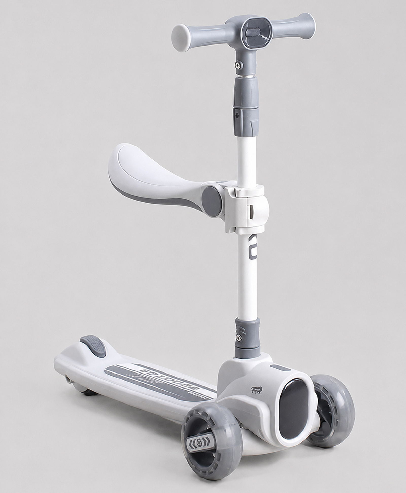 Smart Kick 2 in 1 Foldable Kids Scooter With LED Headlight Deck & Wheel with Removeable Seat & 4-Level Adjustable Handlebar with Music-image-42