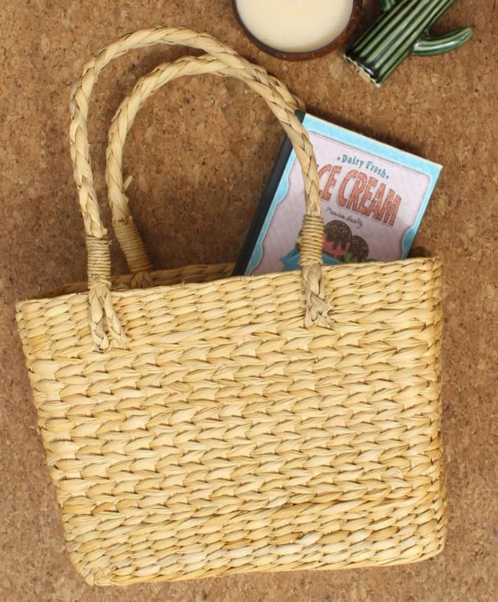 OnEarth Beige Water Reed (Kauna Grass) Basket for women pack of 1-image-9