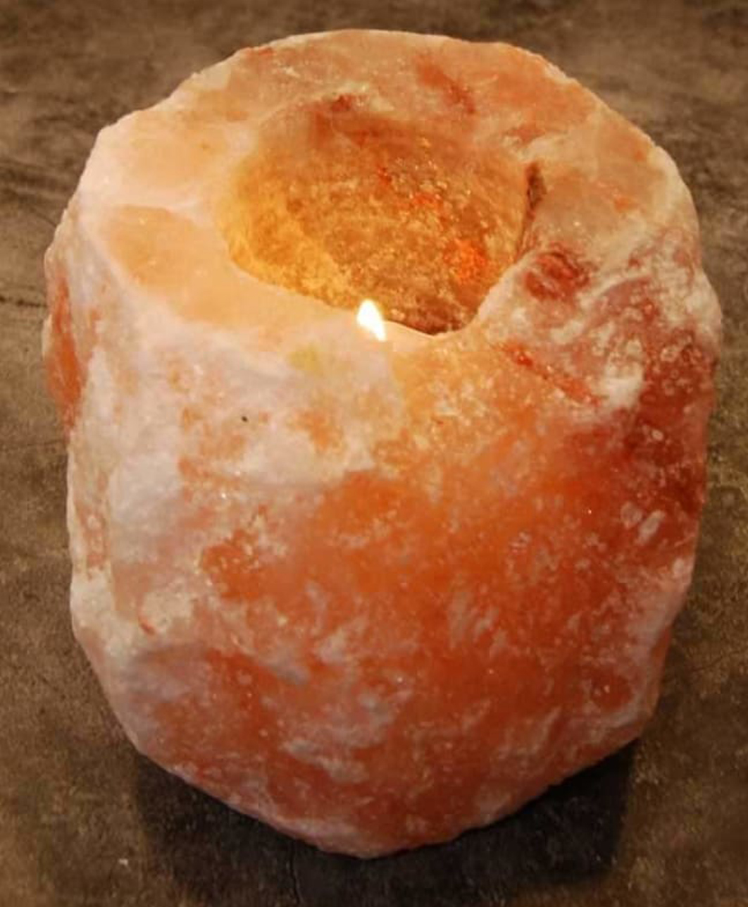 OnEarth Himalayan Salt Candle Holder Pack of 1 - Multicolor-image-2