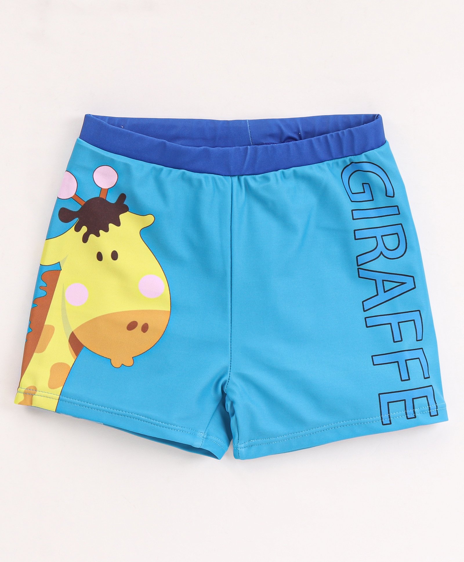 Babyhug Swimming Trunks with Cap Giraffe Print - Blue-picture-24