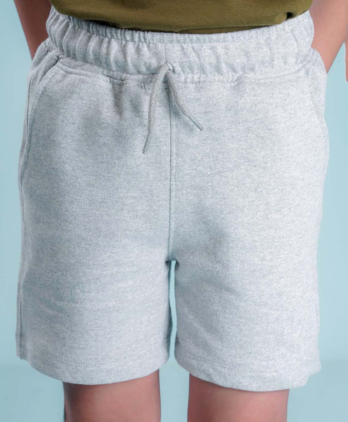 NUSYL  Solid Elasticated Shorts - Grey-picture-27