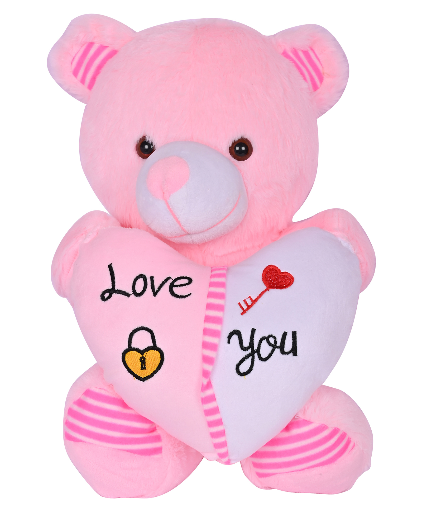 Besties Stuffed Heart Teddy Bear Pink - Height 40 cm-image-41