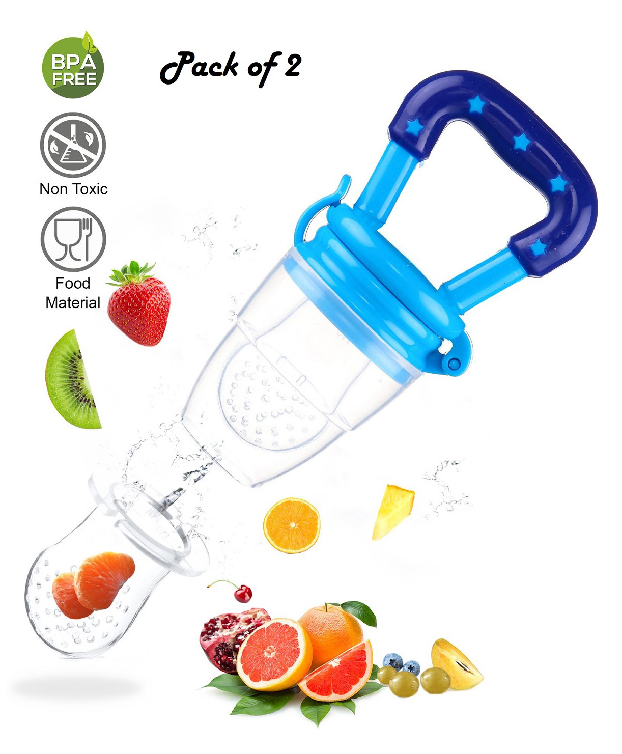 Ortis Silicone Fruit and Food Nibbler Pack of 2 - Blue-image-31