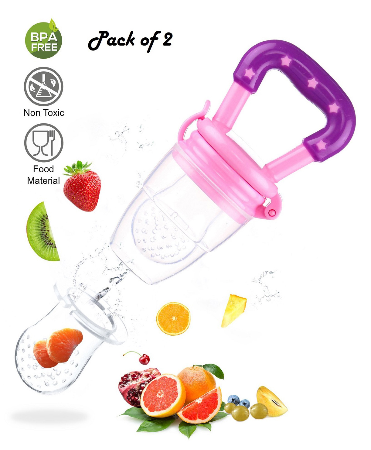Ortis Silicone Fruit and Food Nibbler Pack of 2 - Purple-picture-28