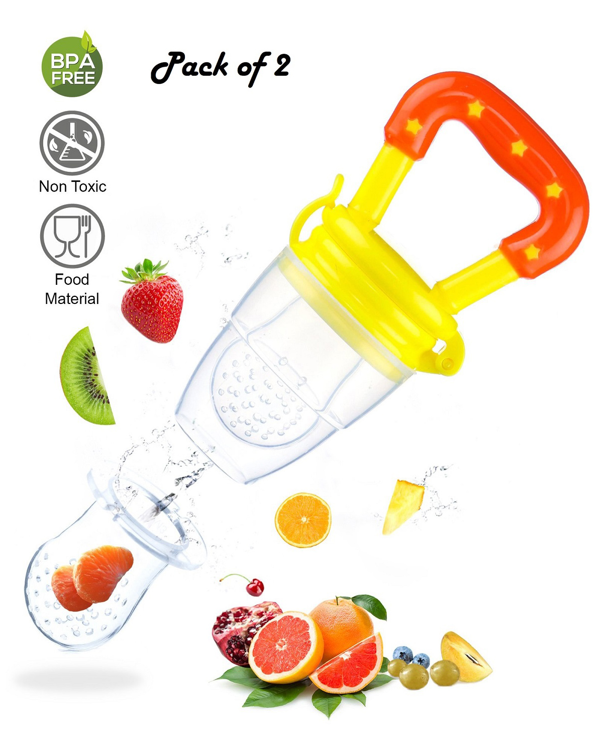 Ortis Silicone Fruit and Food Nibbler Pack of 2 - Yellow-picture-11