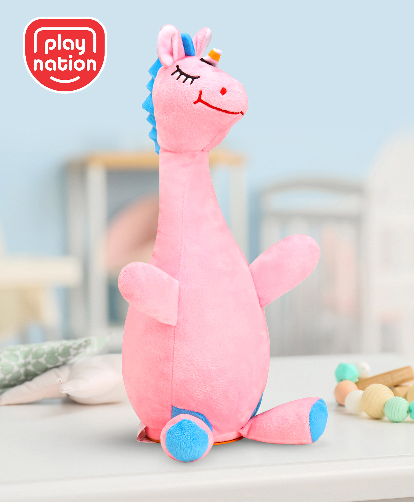 Play Nation Dancing Talking Unicorn Soft Toy Pink - Height 38 cm-image-49