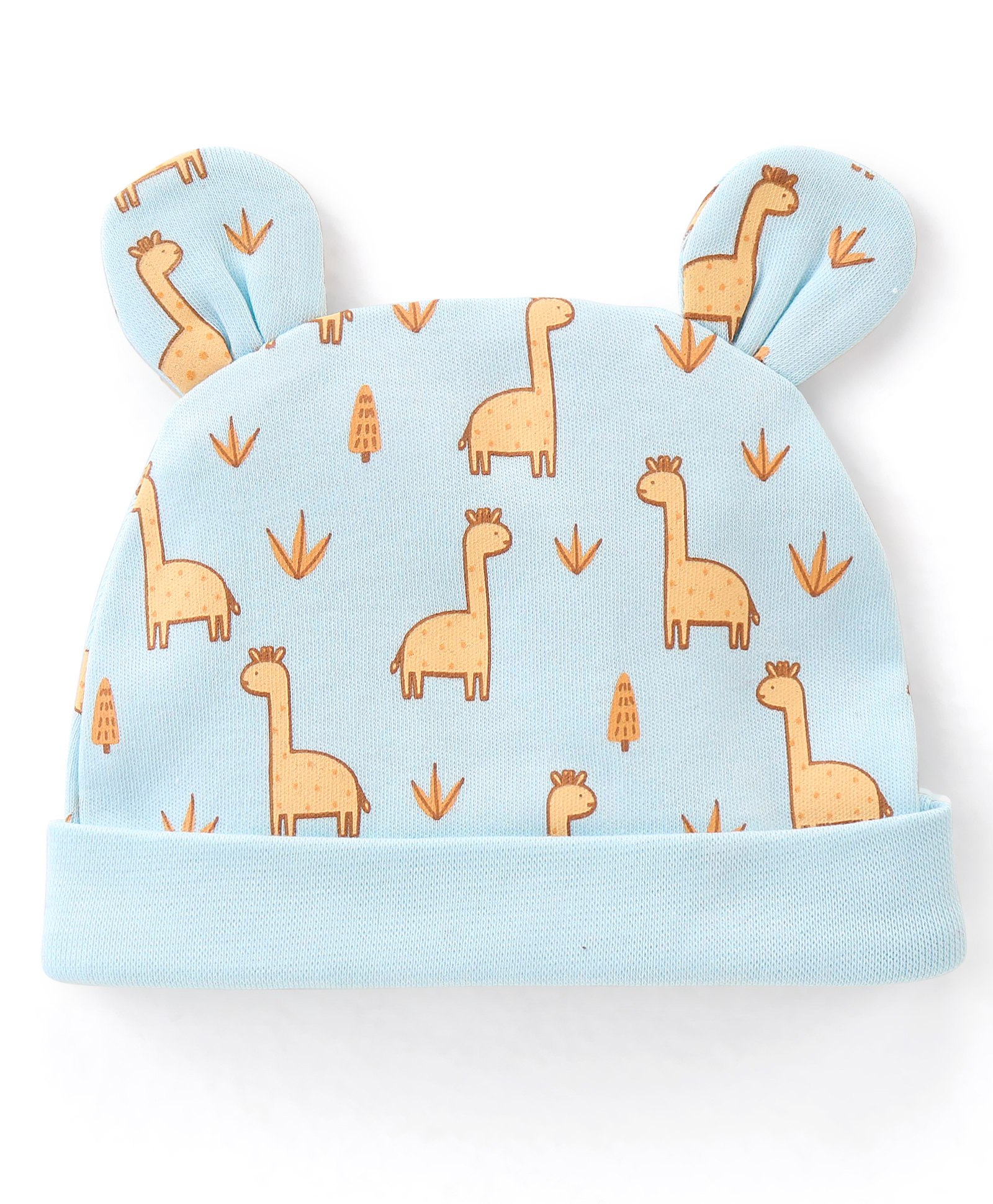 Babyhug 100% Cotton Cap with 3D Ears Dino Print - Blue-image-38