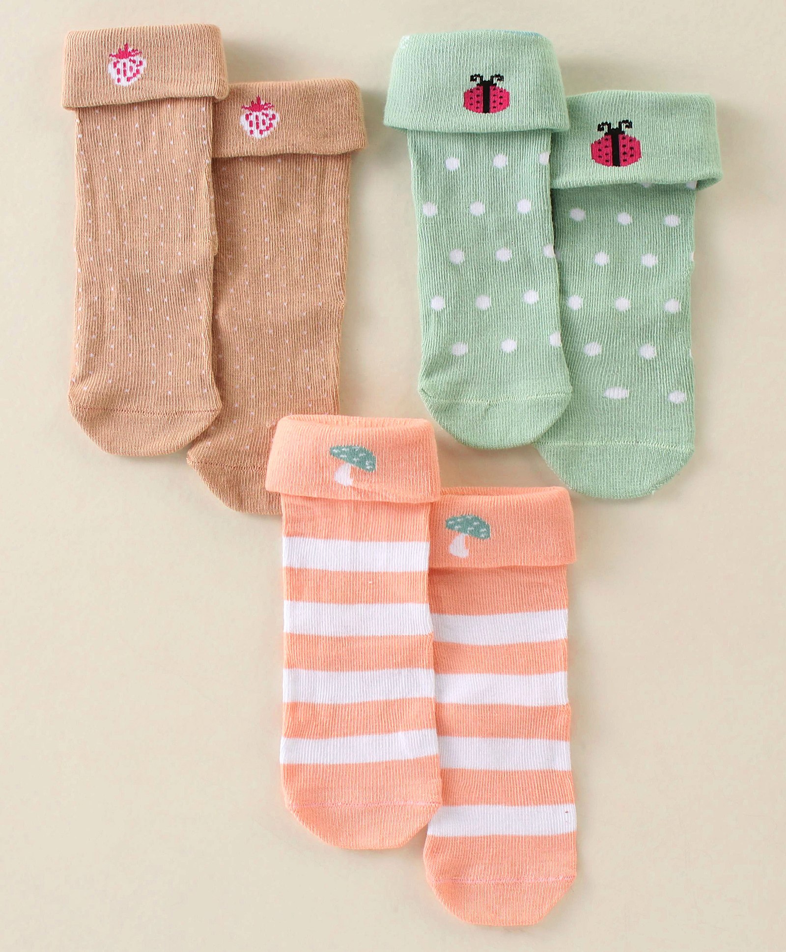 Bonjour Mid Calf Length Cotton Socks Pack of 3 (Color May Vary)-picture-13