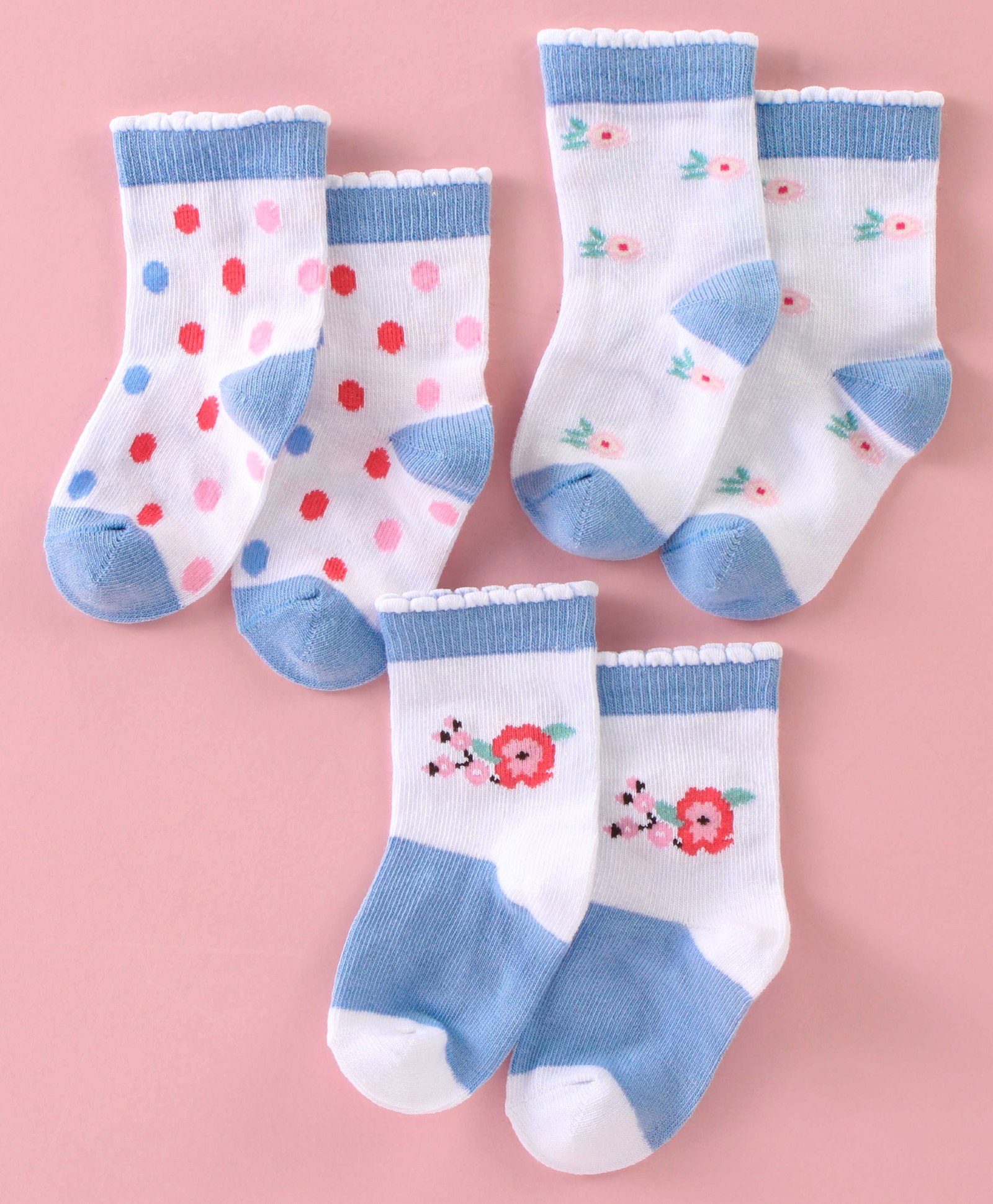 Bonjour Ankle Length Cotton Socks Pack of 3 (Color May Vary)-image-10