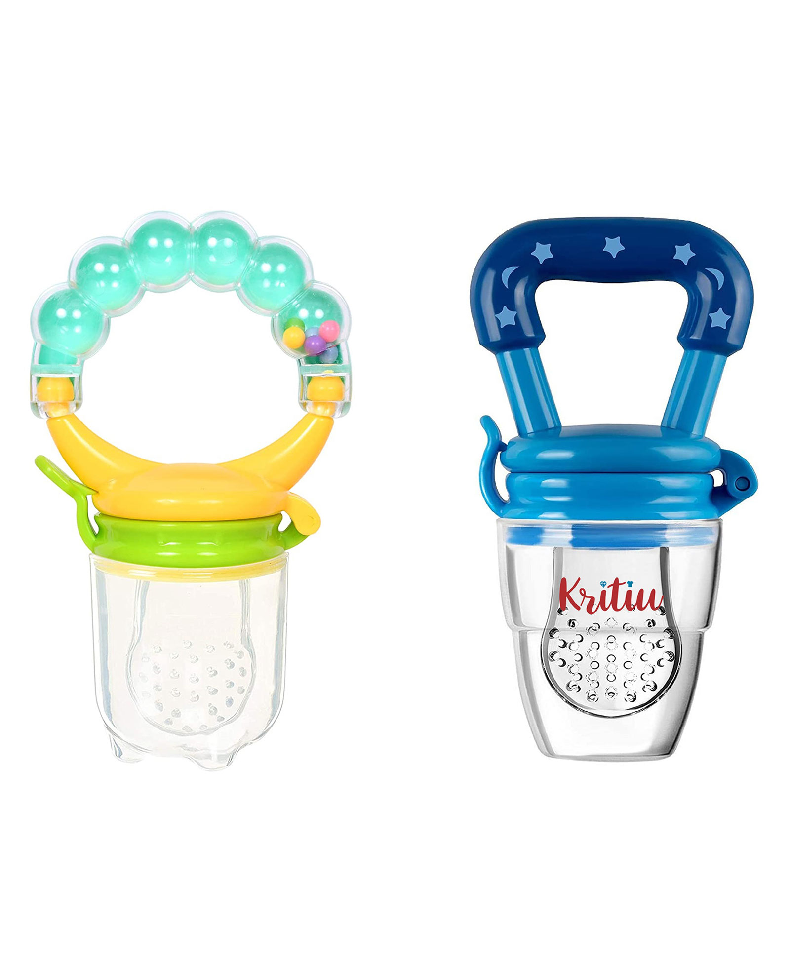 Kritiu Baby Rattel Silicone Food & Fruit Nibbler Combo Pack Of 2- Multicolor-picture-27