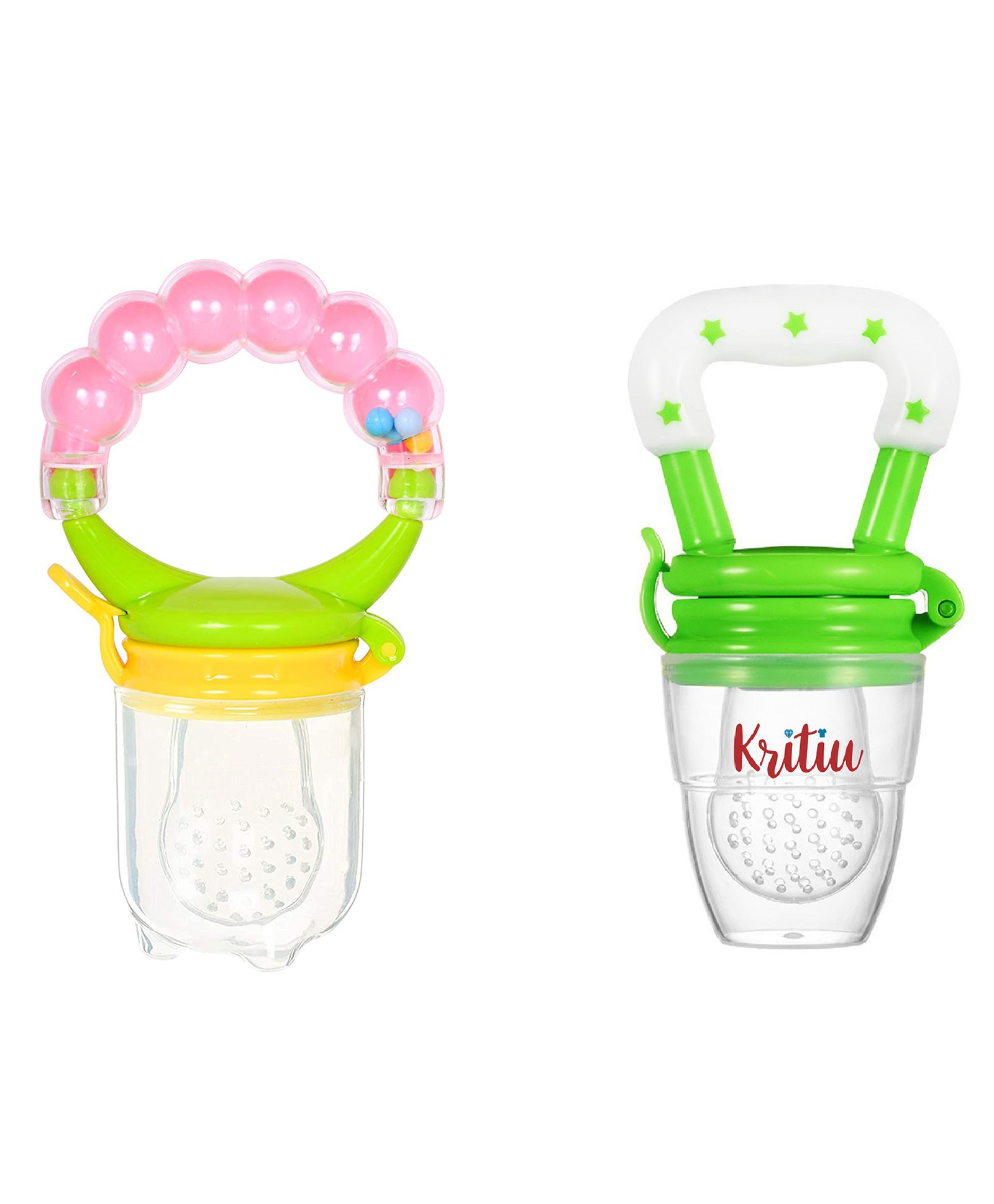 Kritiu Baby Rattel Silicone Food & Fruit Nibbler Combo Pack Of 2- Multicolor-picture-22