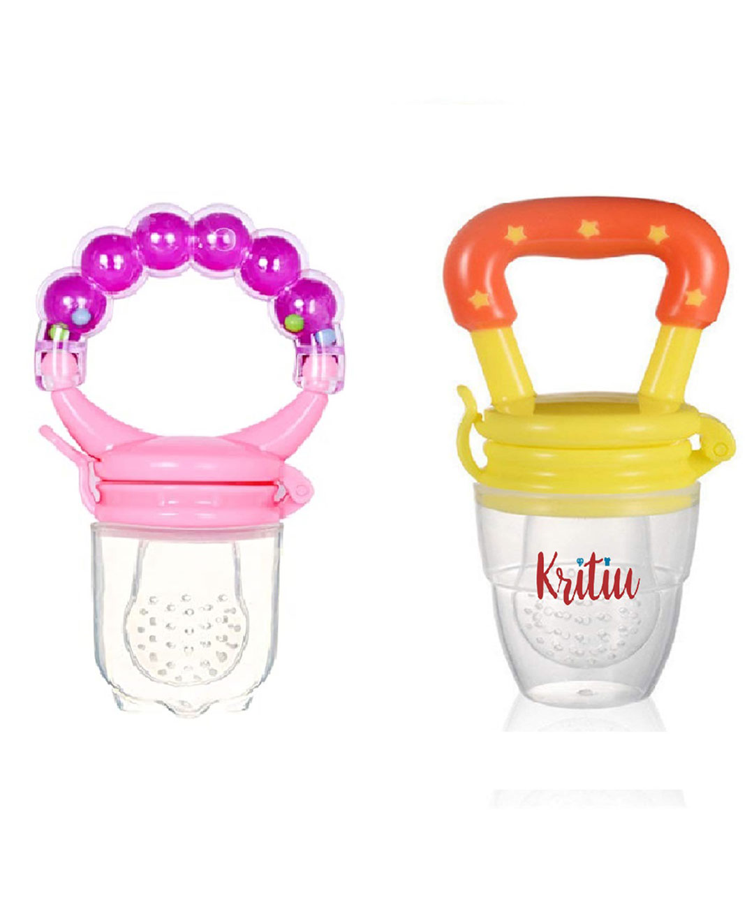 Kritiu Baby Rattel Silicone Food & Fruit Nibbler Combo Pack Of 2- Multicolor-picture-10