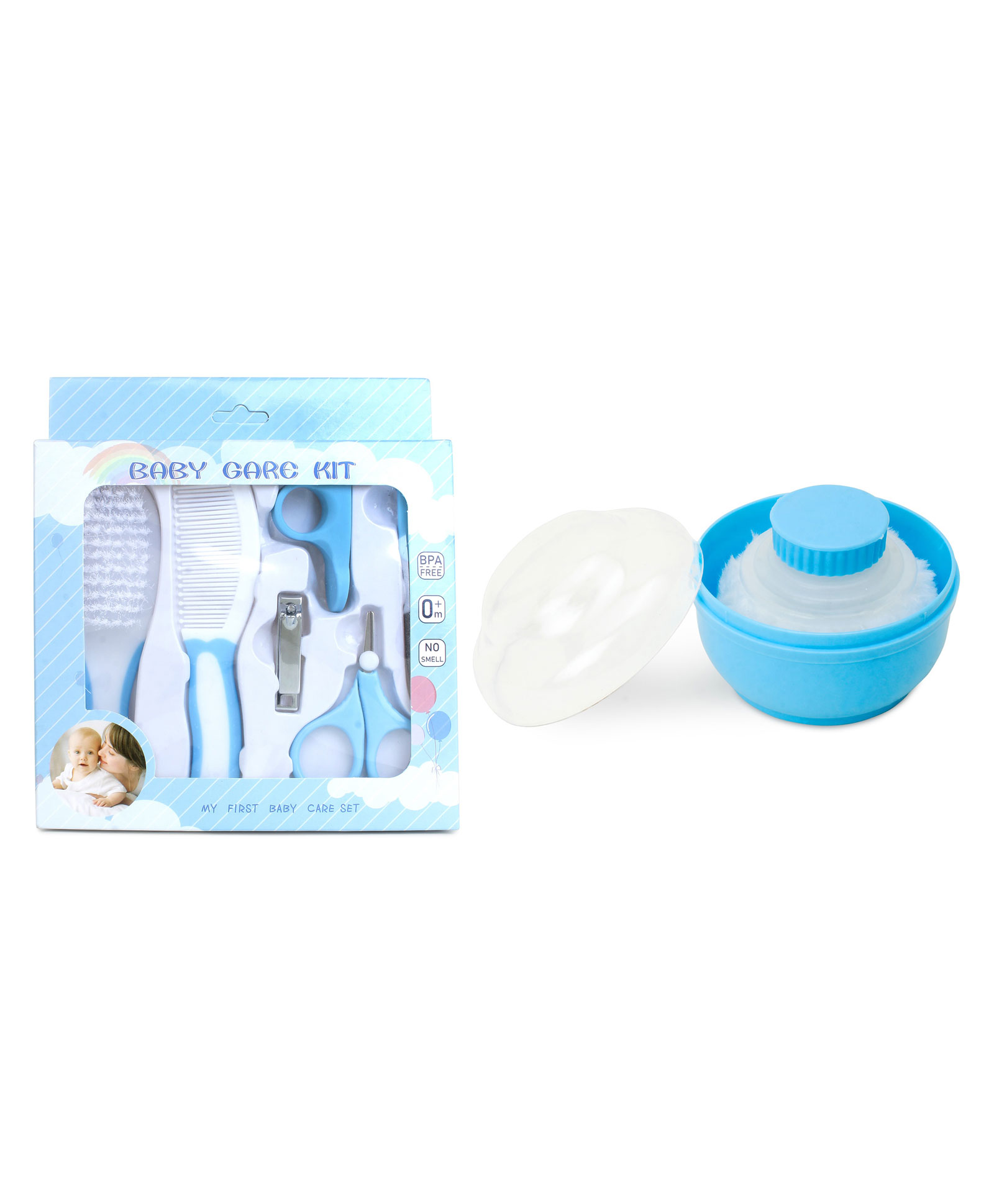Kritiu Baby Grooming Essential Care Kit & Powder Puff With Case Combo - Blue-picture-13
