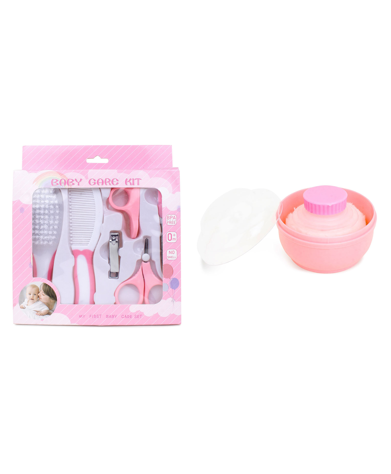 Kritiu Baby Grooming Essential Care Kit & Powder Puff With Case Combo - Pink-image-43