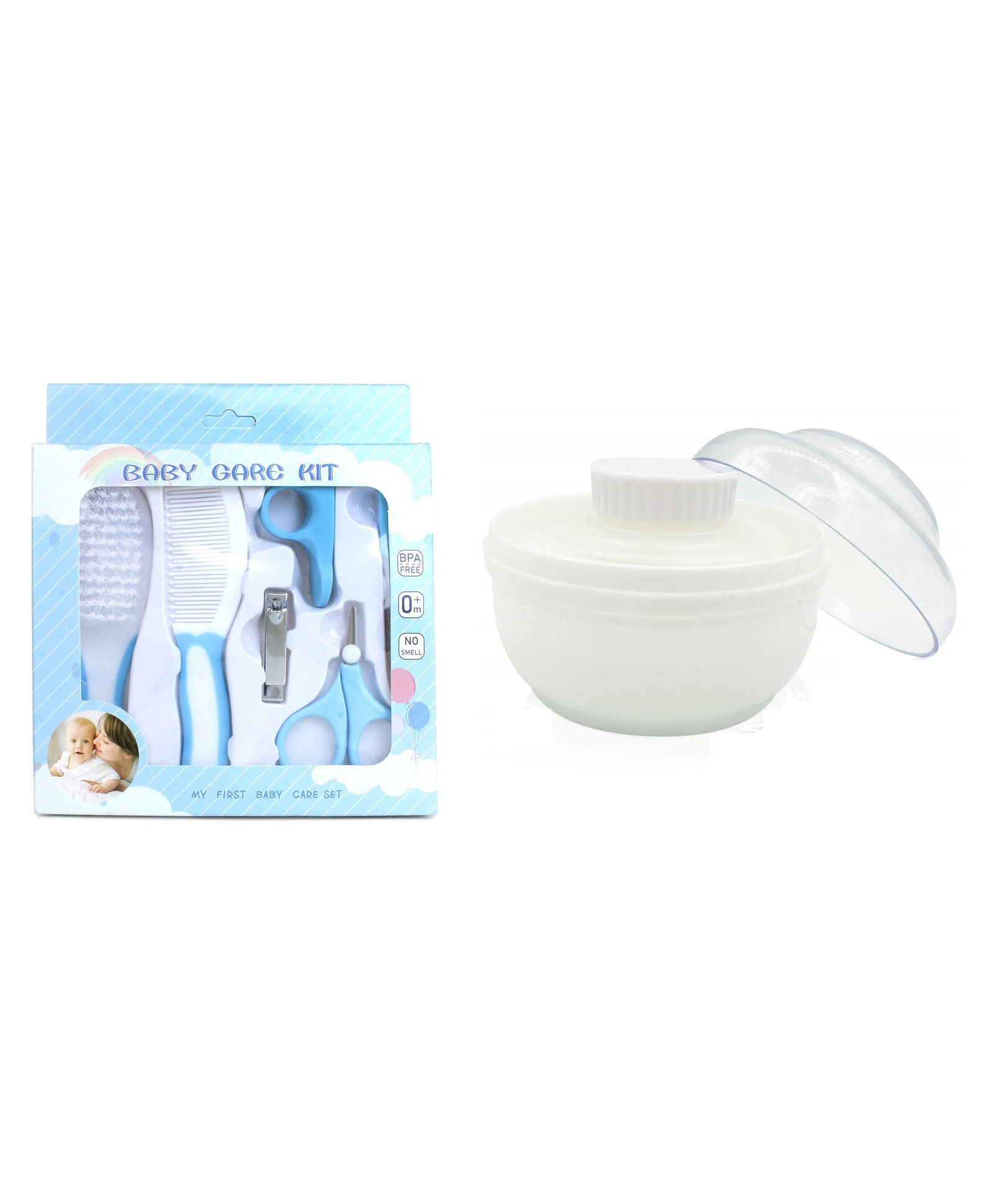 Kritiu Baby Grooming Essential Care Kit & Powder Puff With Case Combo - White-picture-8