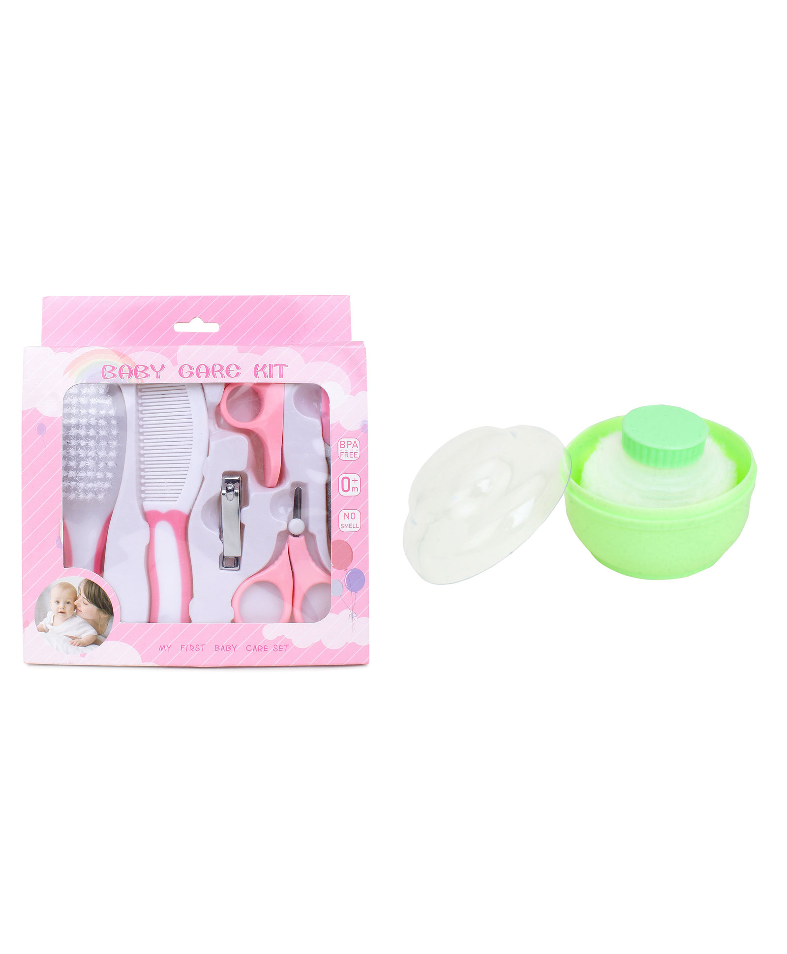Kritiu Baby Grooming Essential Care Kit & Powder Puff with Case Combo = Green-picture-10