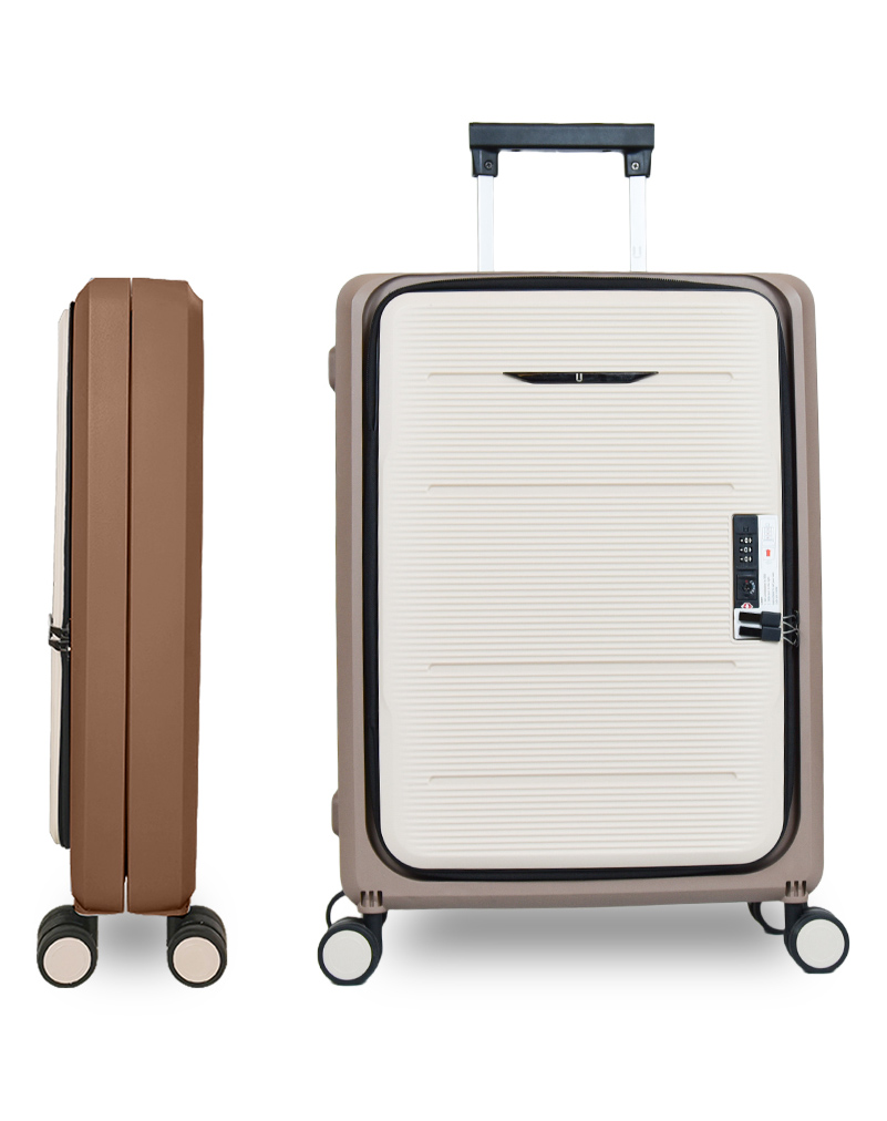 Umai Collapsible & Foldable Hardcase Carry-On Luggage Bags Suitcase for Travel Trolley Bag Tsa Lock Easy to Store - Brown-image-8