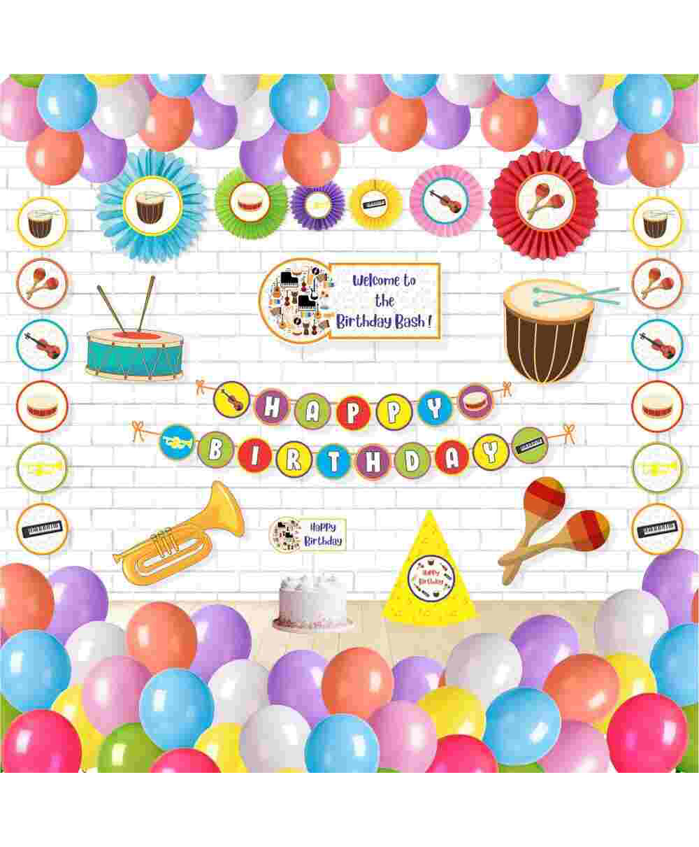 Untumble Music Theme Paper Fan kit For Kids Birthday Party Supplies Combo Pack - Pack of 56-image-48