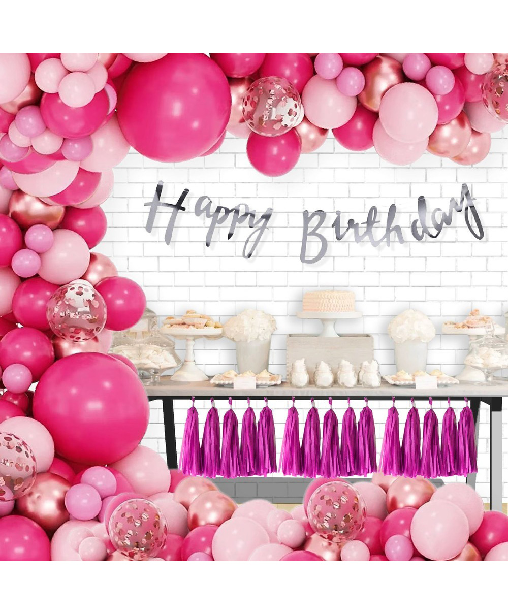 Untumble Cursive Banner Colored Theme Birhtday Decoration With Tassels For kids Pink - Pack of 52-image-13