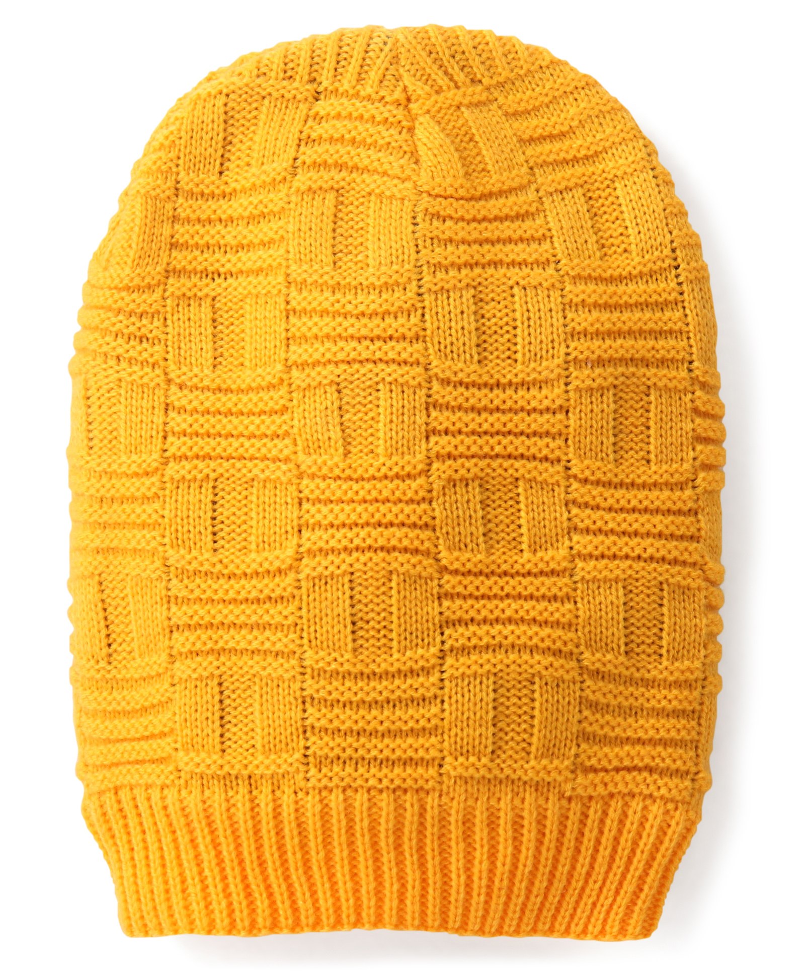 Pine Kids  Woollen Cap Solid Colour Checked Design Mustard - Diameter 18.5 cm-picture-14