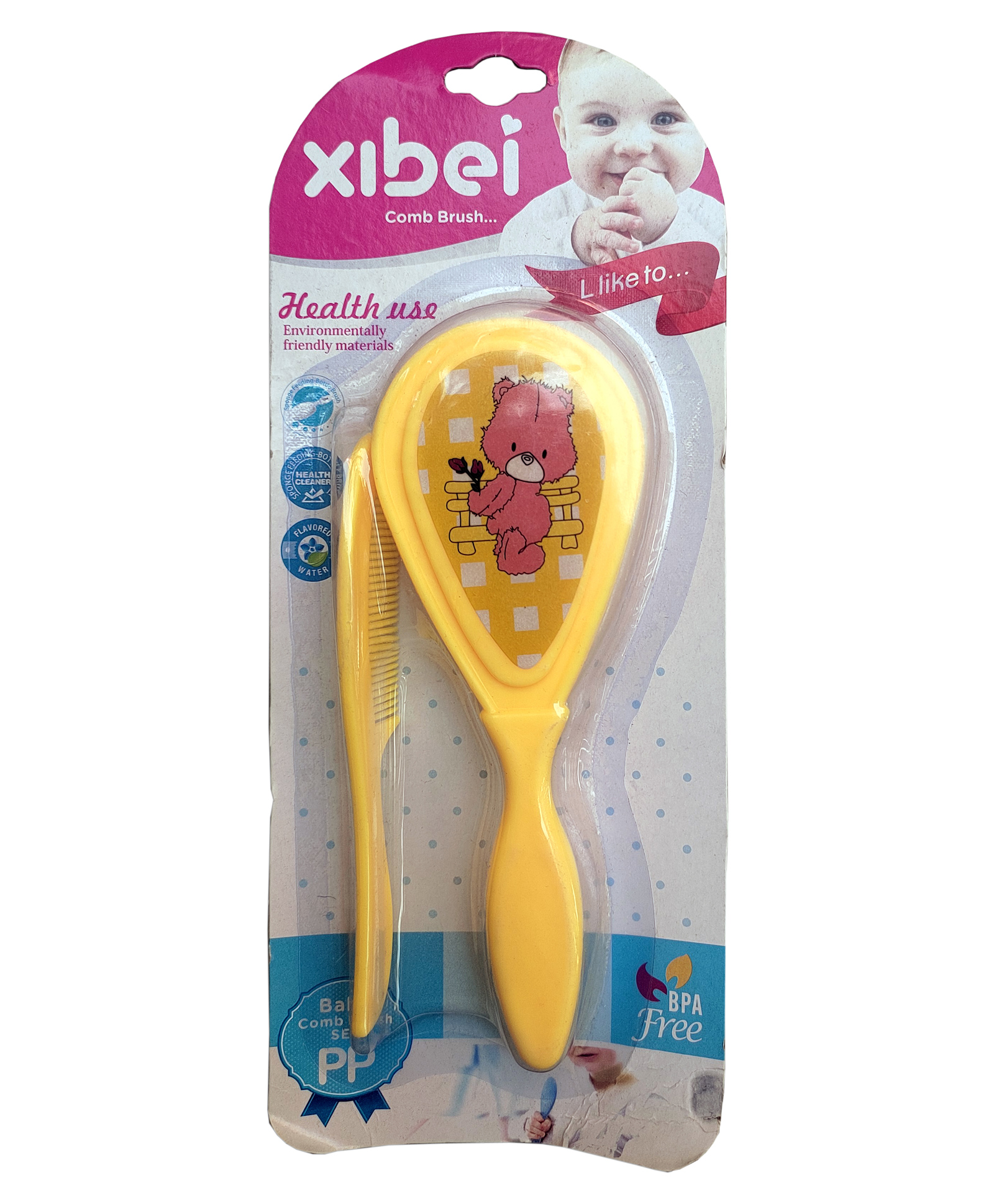 Domenico Newborn Baby Hair Comb & Soft Brush Set Grooming Hair Care for Babies & Infants - Yellow-picture-46