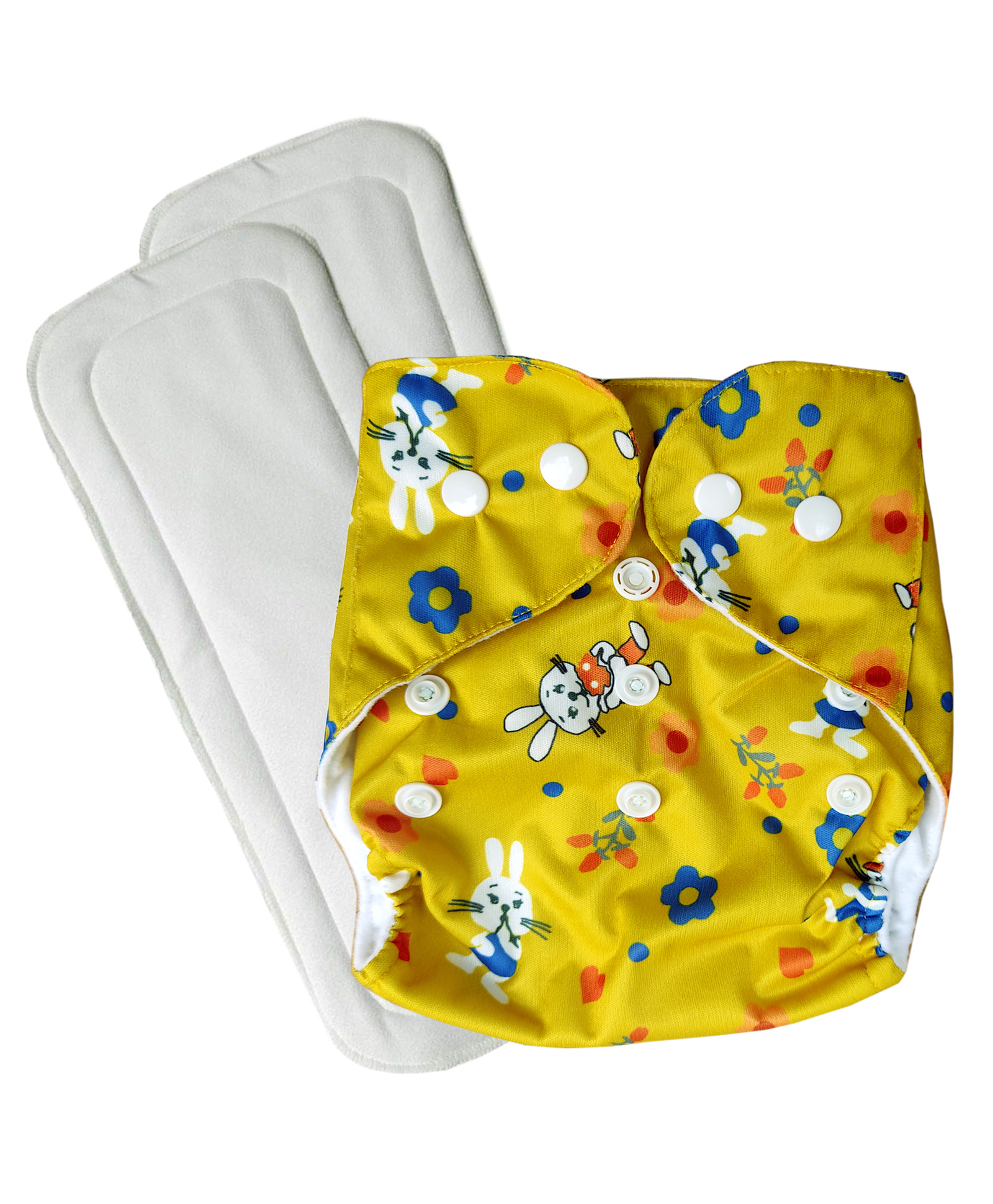 Domenico Washable Baby Diaper Premium Cloth Diaper Reusable Adjustable Size Waterproof Pocket Cloth Diaper Nappie (1 Diaper and 2 Insert Pad)-picture-30