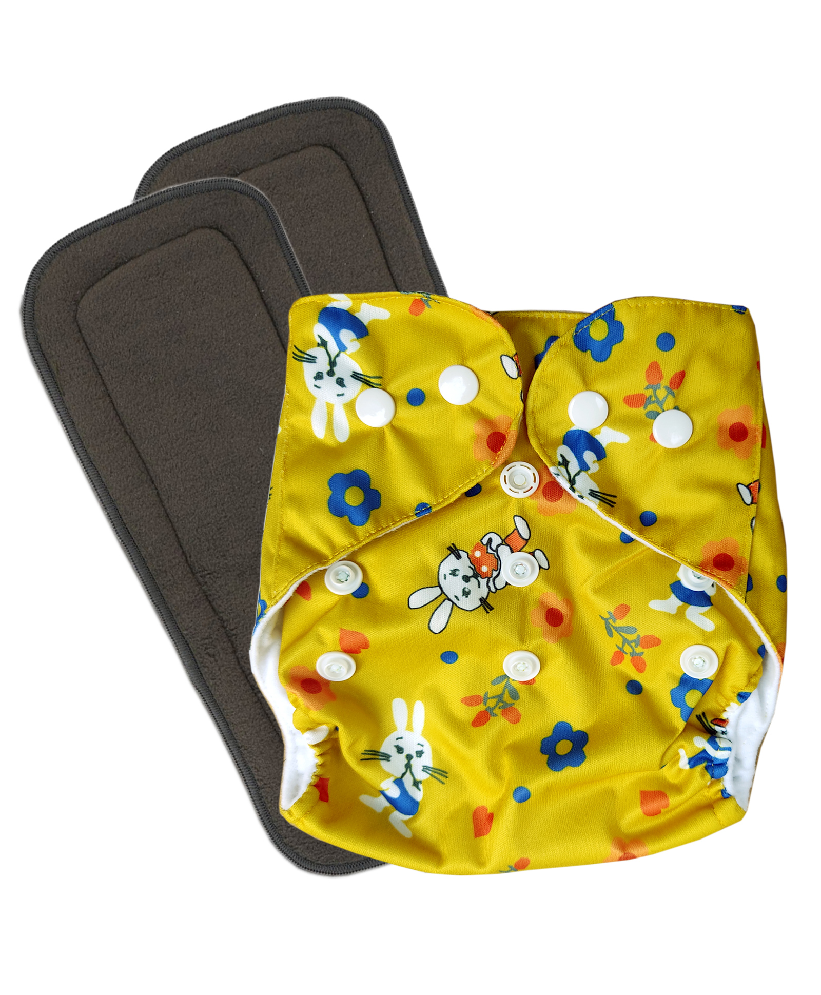 Domenico Washable Baby Diaper Premium Cloth Diaper Reusable Adjustable Size Waterproof Pocket Cloth Diaper Nappie (1 Diaper and 2 Insert Pad)-picture-24