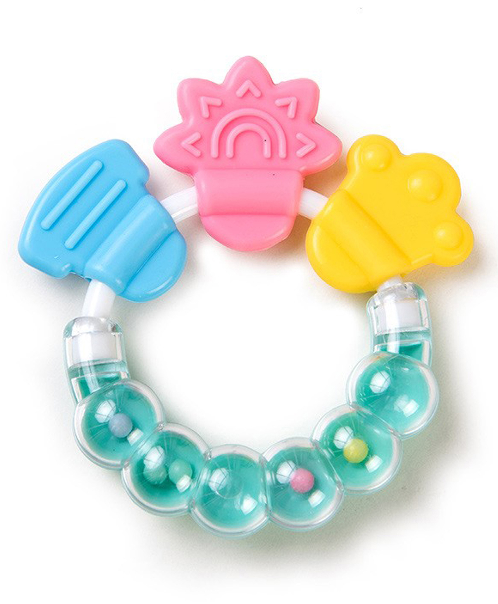 Domenico Round Shape BPA Free Silicone Bell Teether Ring - green-picture-27