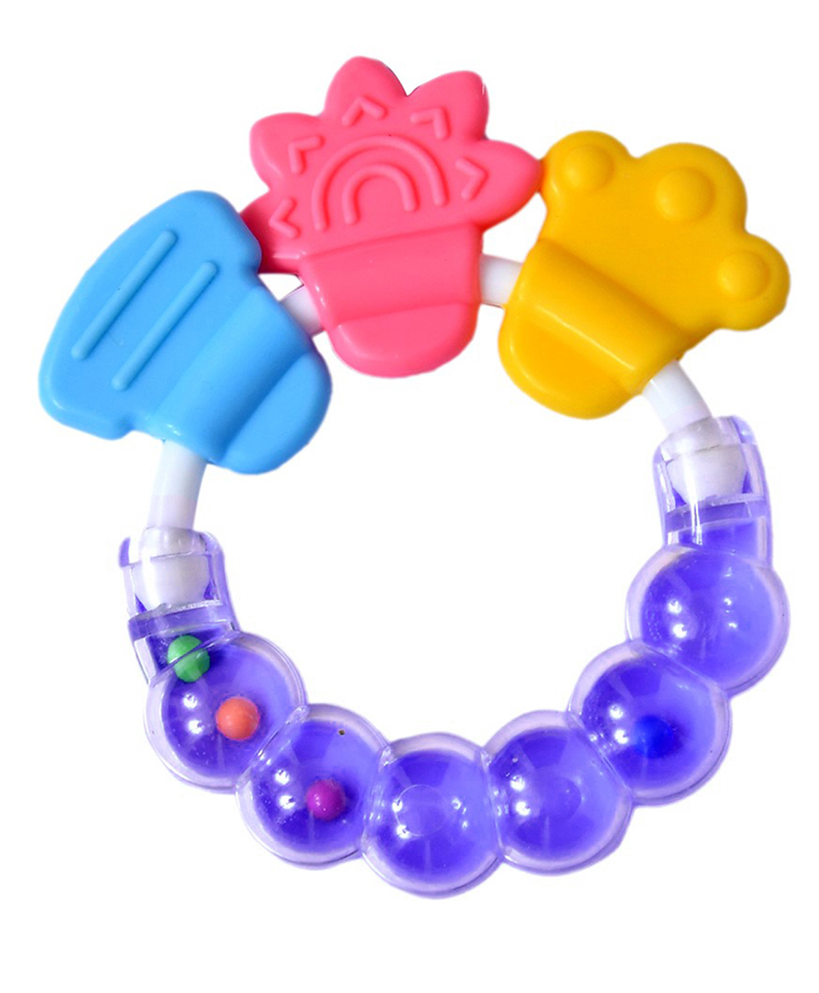 Domenico Round Shape BPA Free Silicone Bell Teether Ring - Purple-picture-22