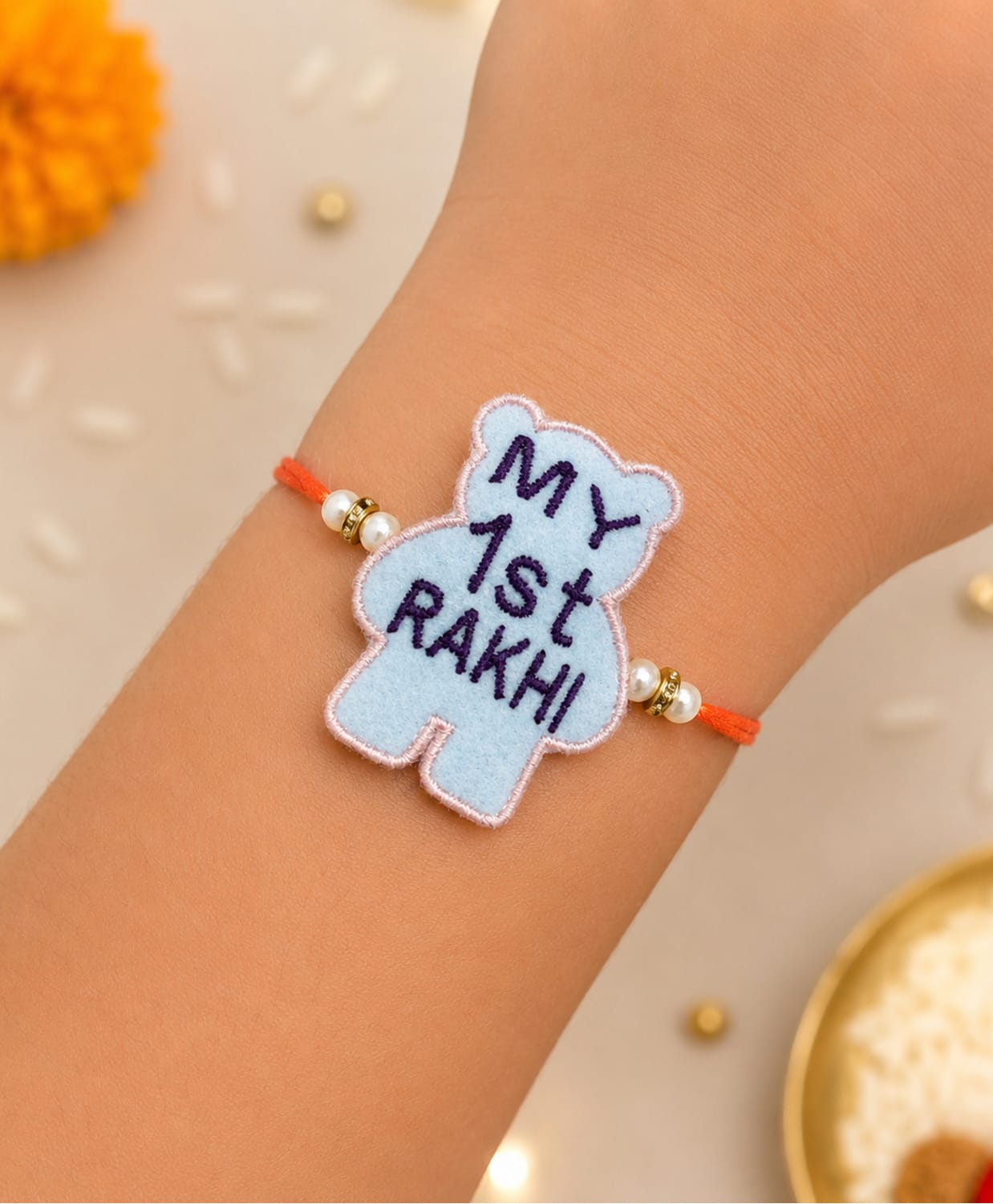The Magic Wand My First Rakhi Teddy Bear Applique Rakhi -Blue-picture-8