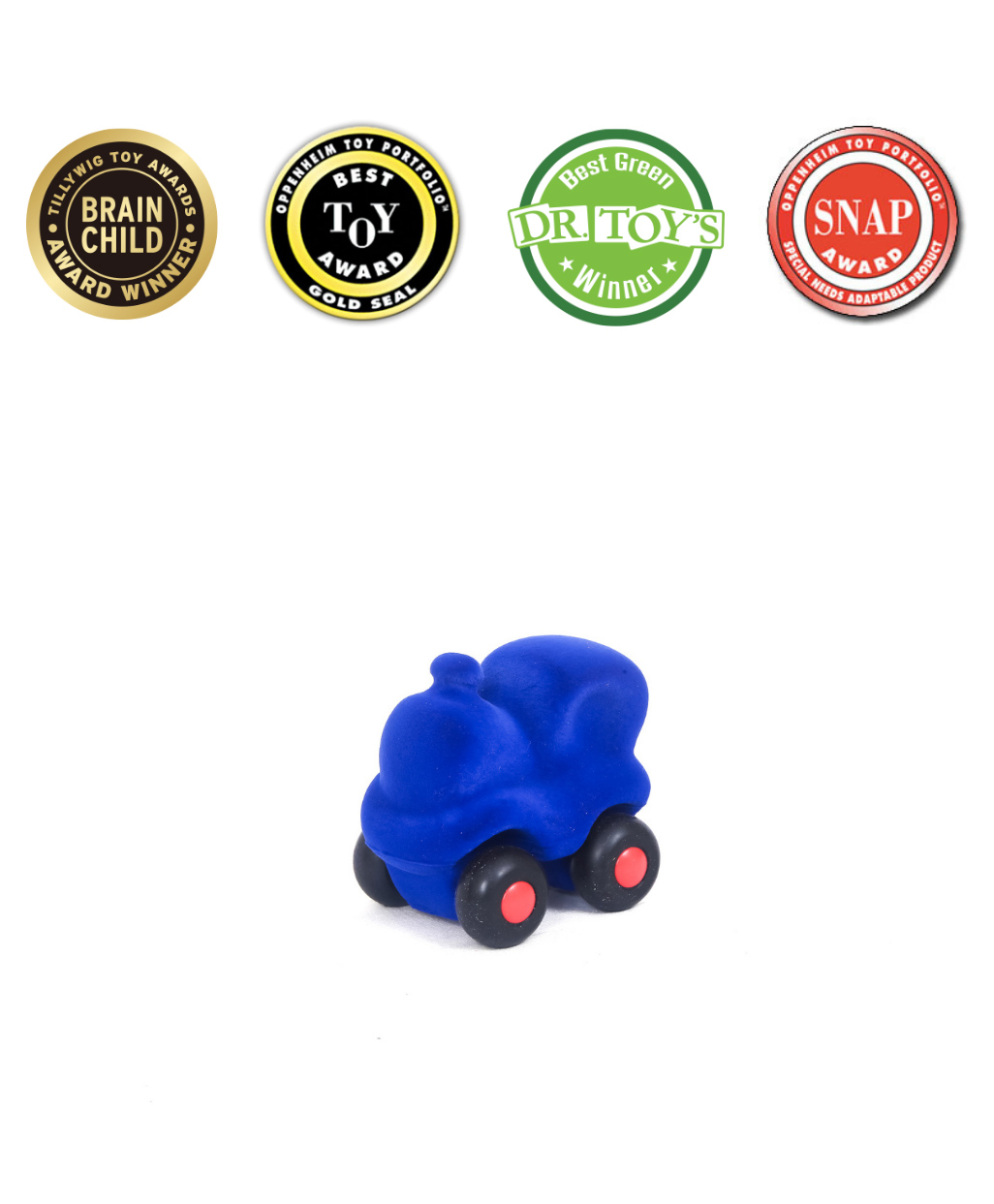 RUBBABU Natural Rubber Train Engine Push & Go Toy - Blue-picture-2