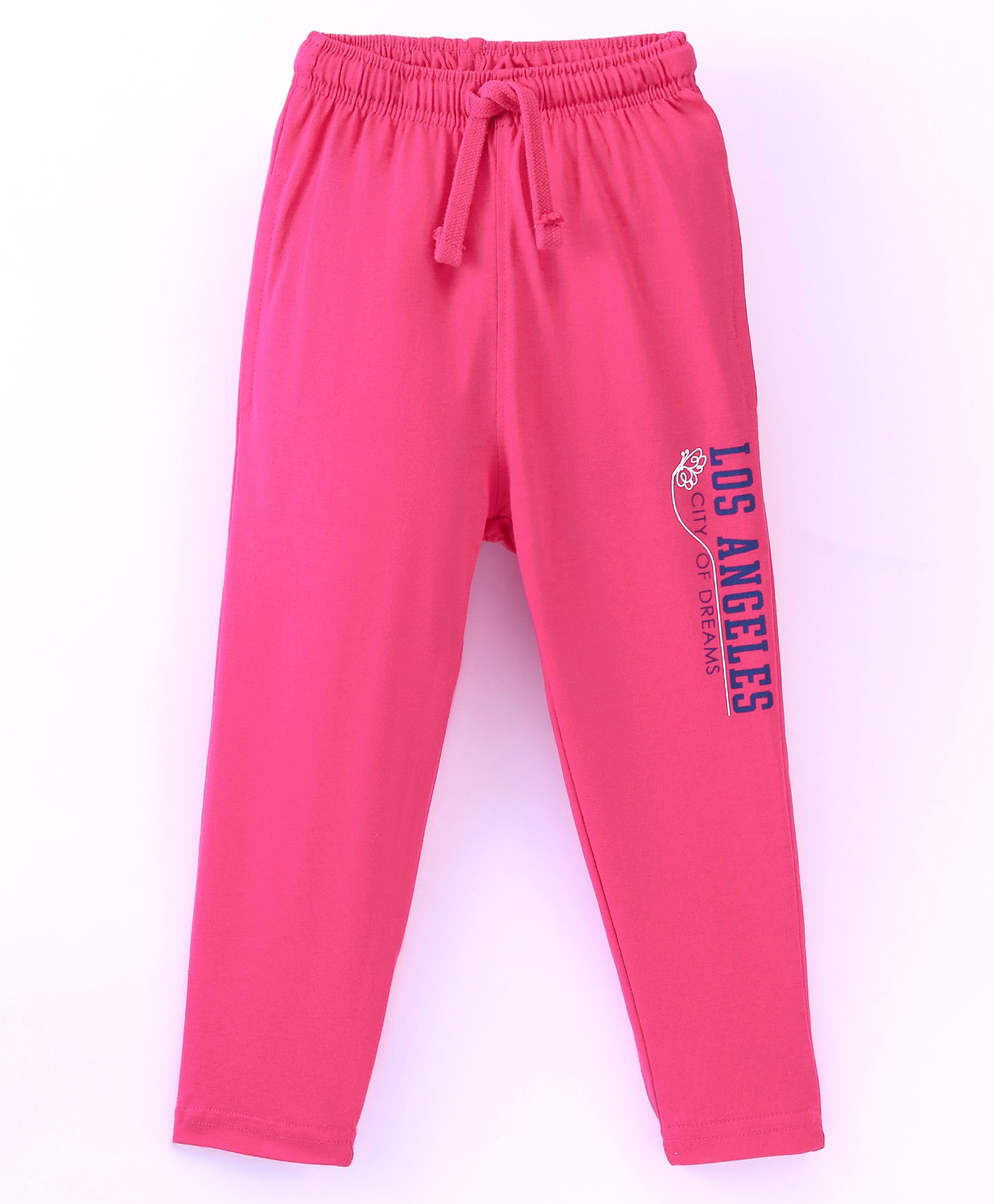 Doreme Single Jersey Full Length Lounge Pant Text Print- Pink-image-30
