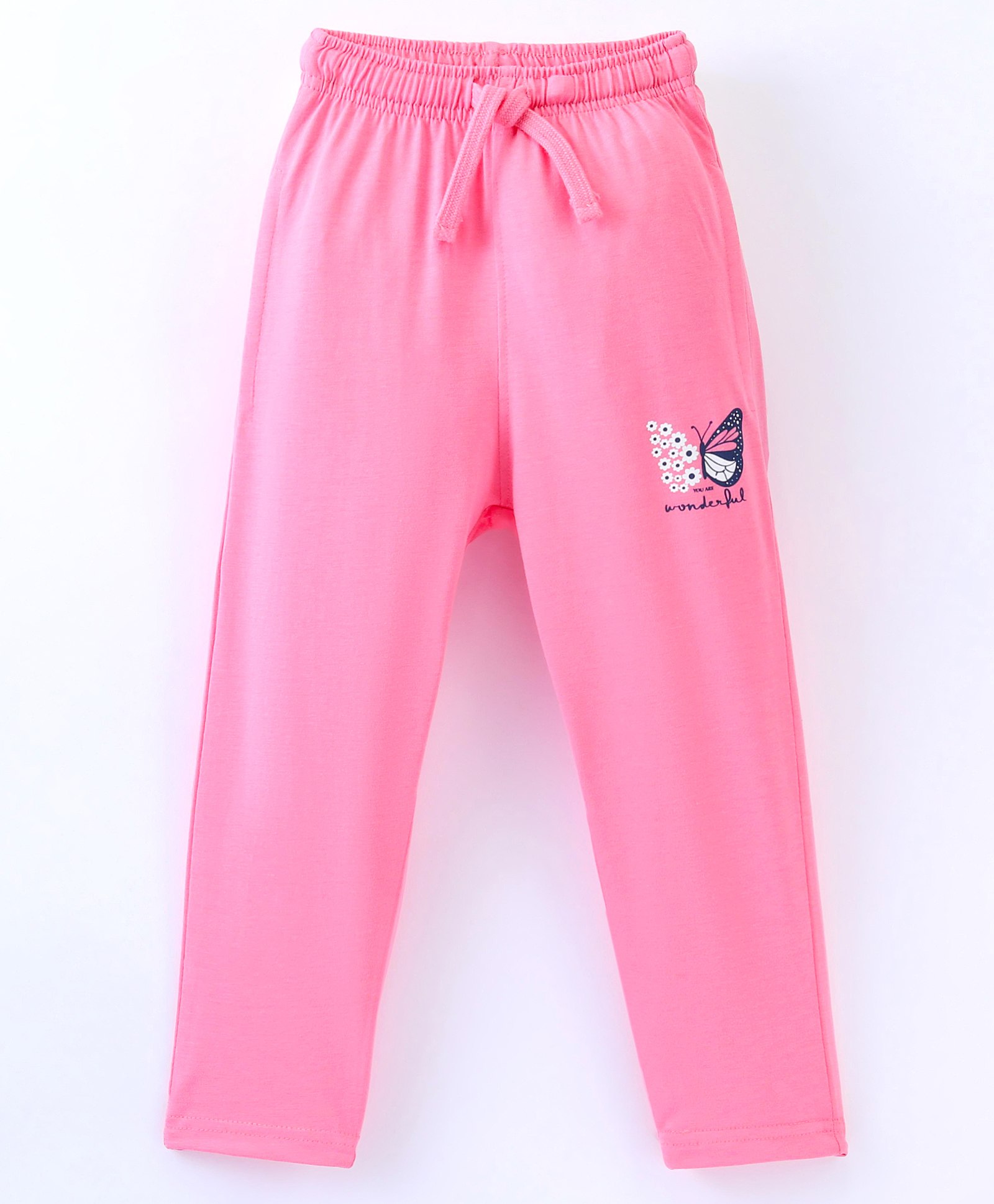 Doreme Single Jersey Full Length Lounge Pant Text Print- Pink-image-25