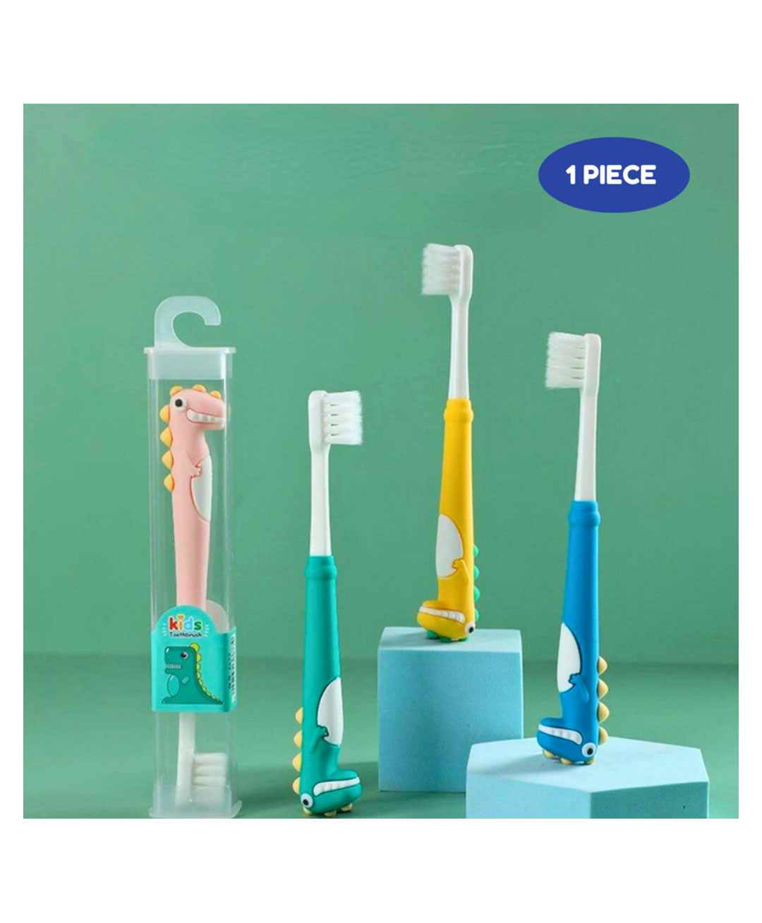 Puchku Dino Kids Toothbrush Extra Soft Bristles Ergonomically Designed Grip (Random Design Pack of 1)-image-26