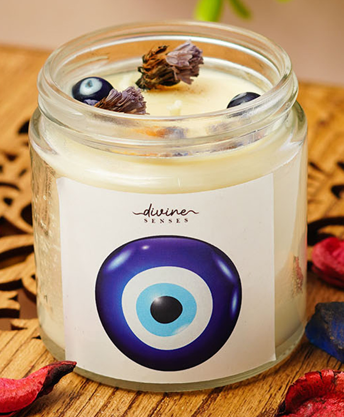 Divine Senses Exotic Collection Evil Eye Rosemary Pure Soy Wax Scented Candle Essential Oil Candle 1 Pc-image-37