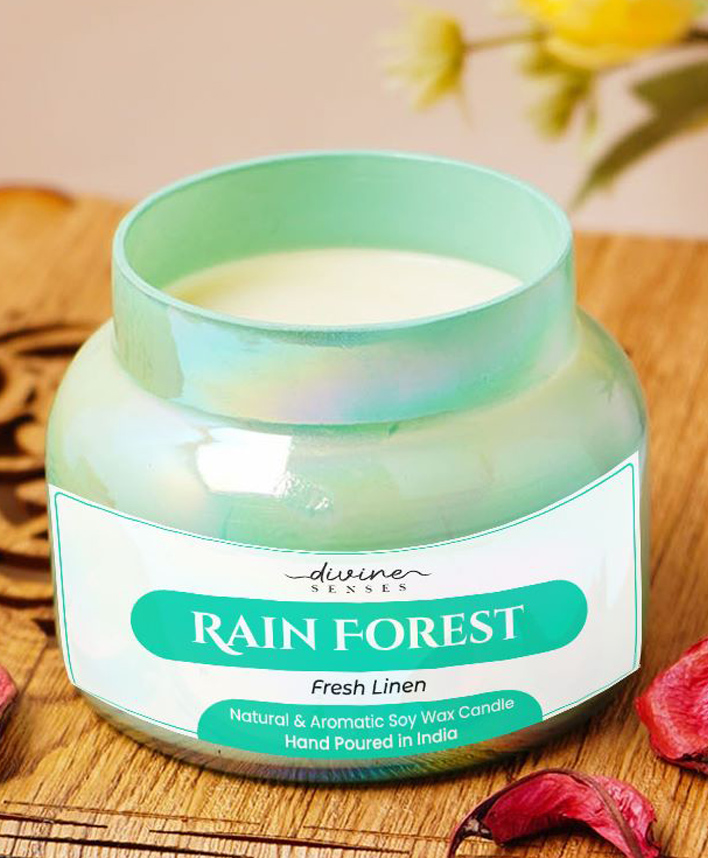 Divine Senses Eternal Love Rainforest Arabian Nights Scented Candle Jar  - Green-picture-15