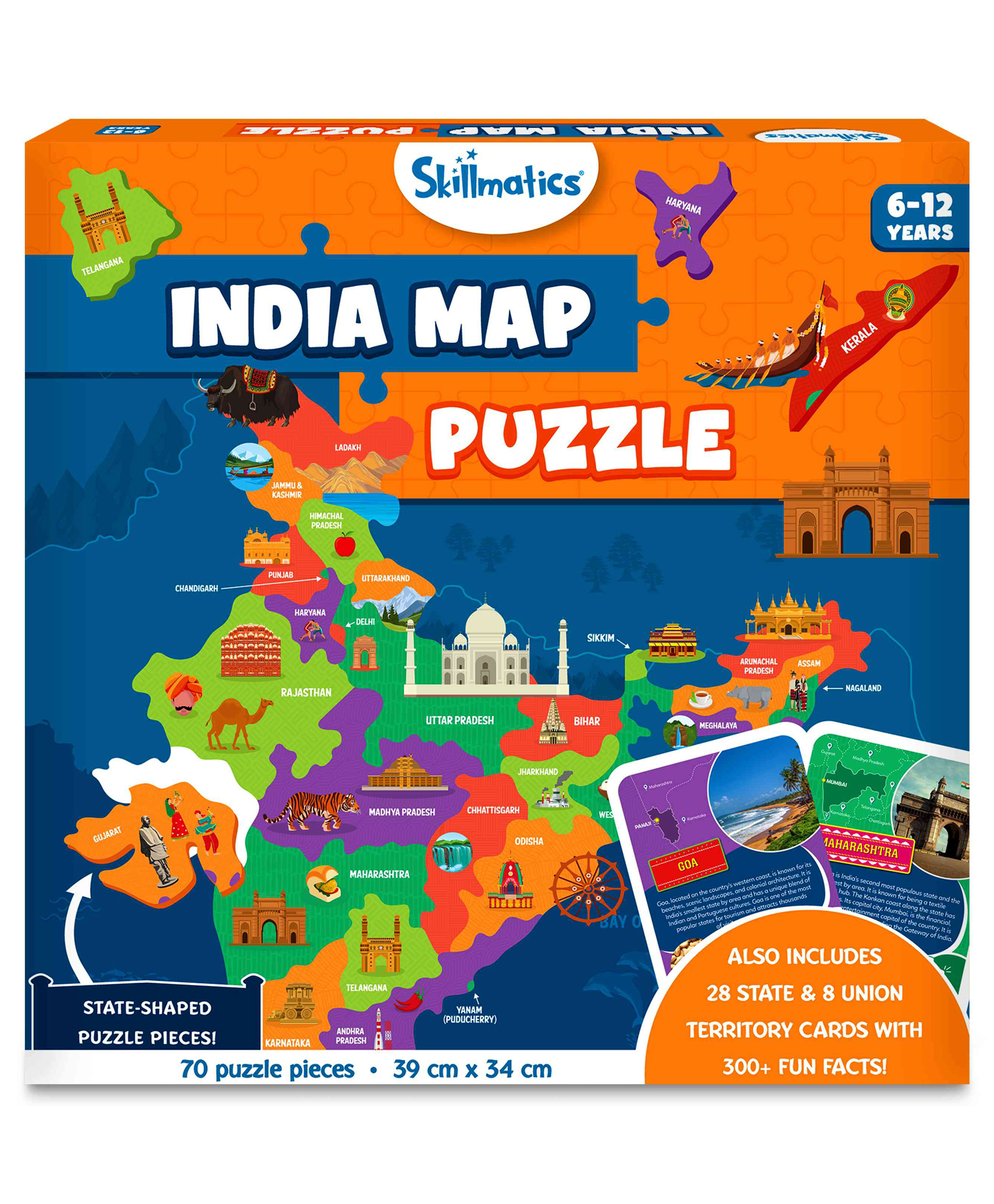 Skillmatics India Map Puzzle - 70 Pieces-image-44
