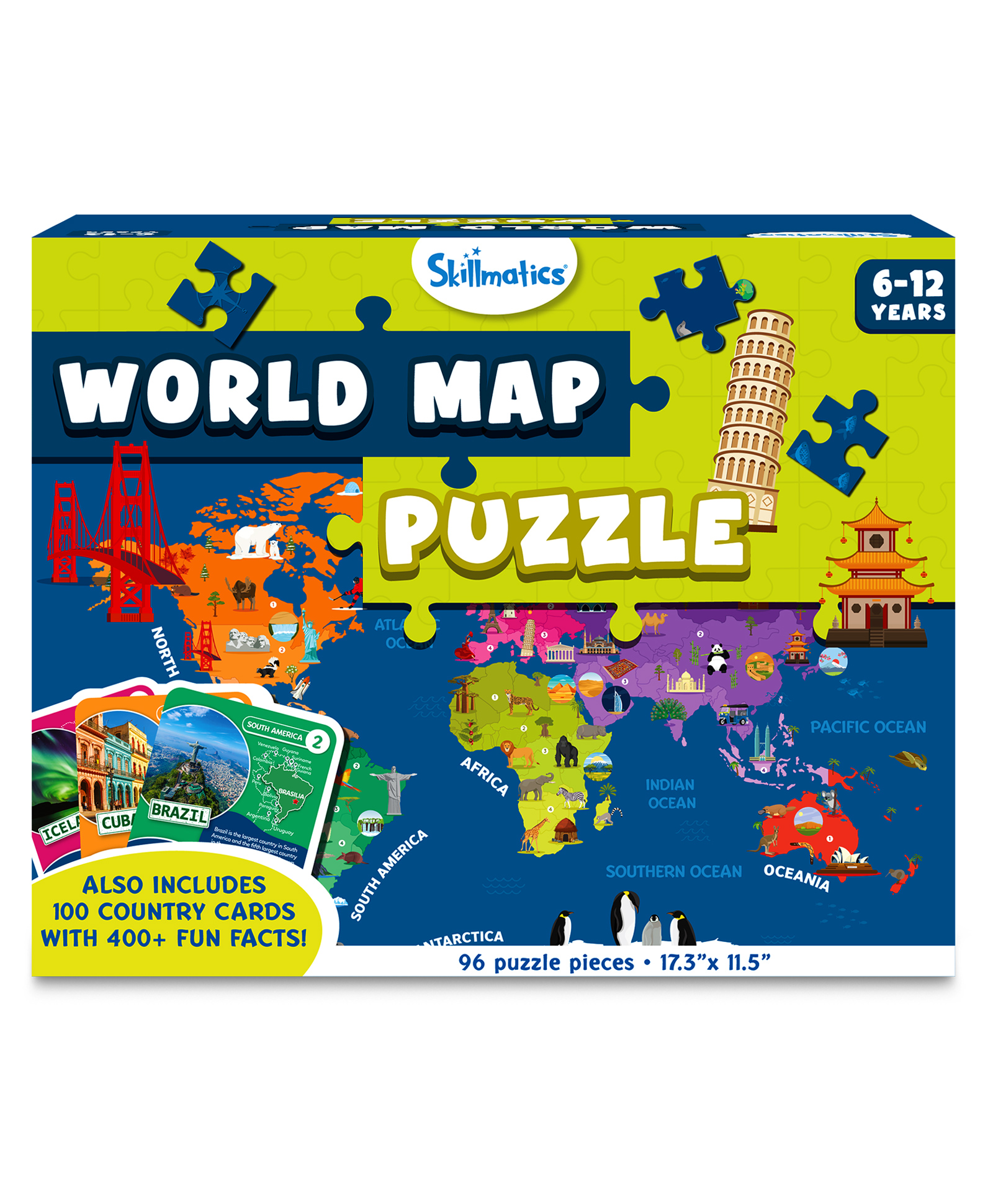 Skillmatics World Map Jigsaw Puzzle - 96 Piece-picture-18